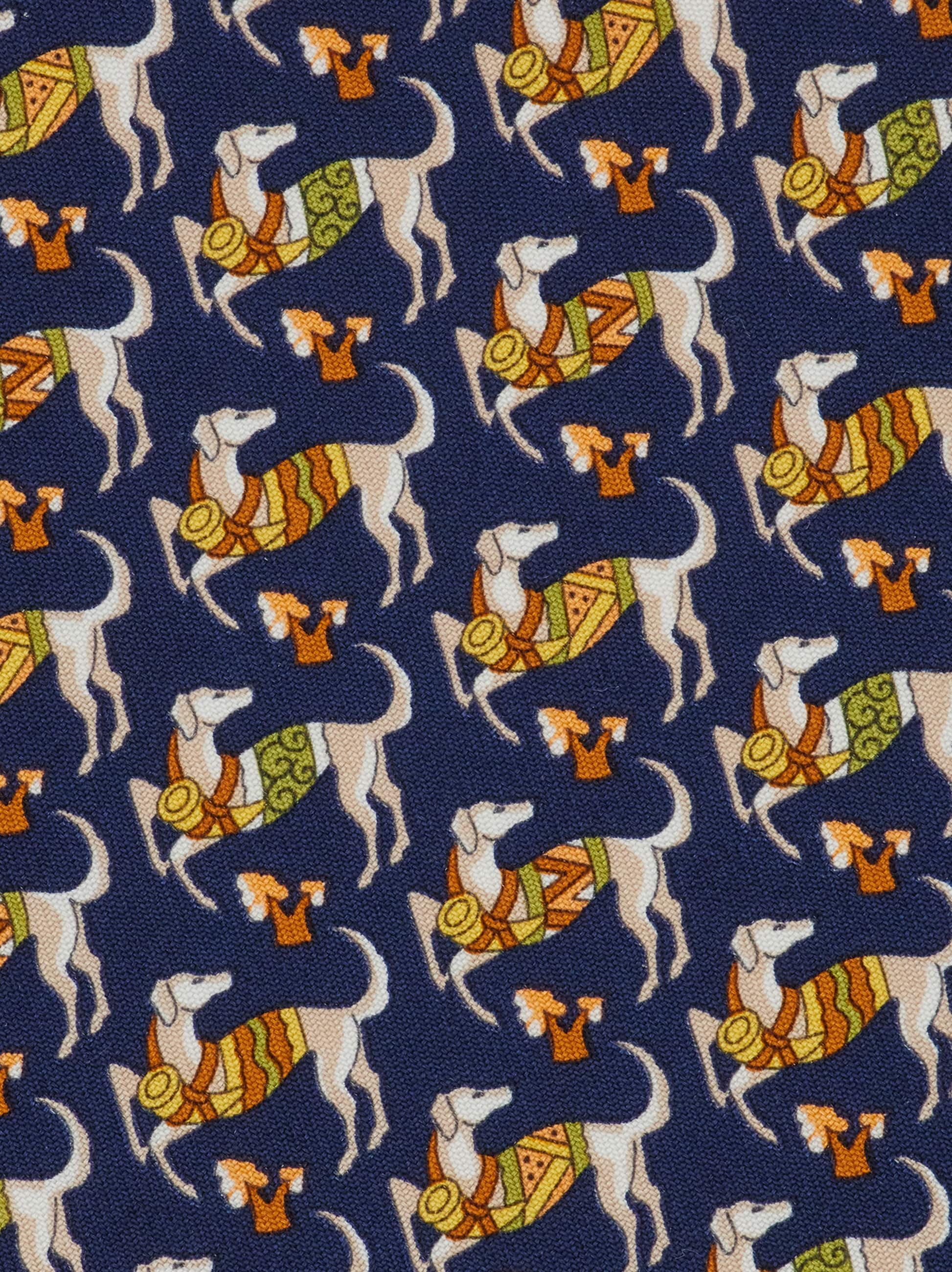  Ferragamo Herren Seidenkrawatte Mit Jagdhund-print Blau 