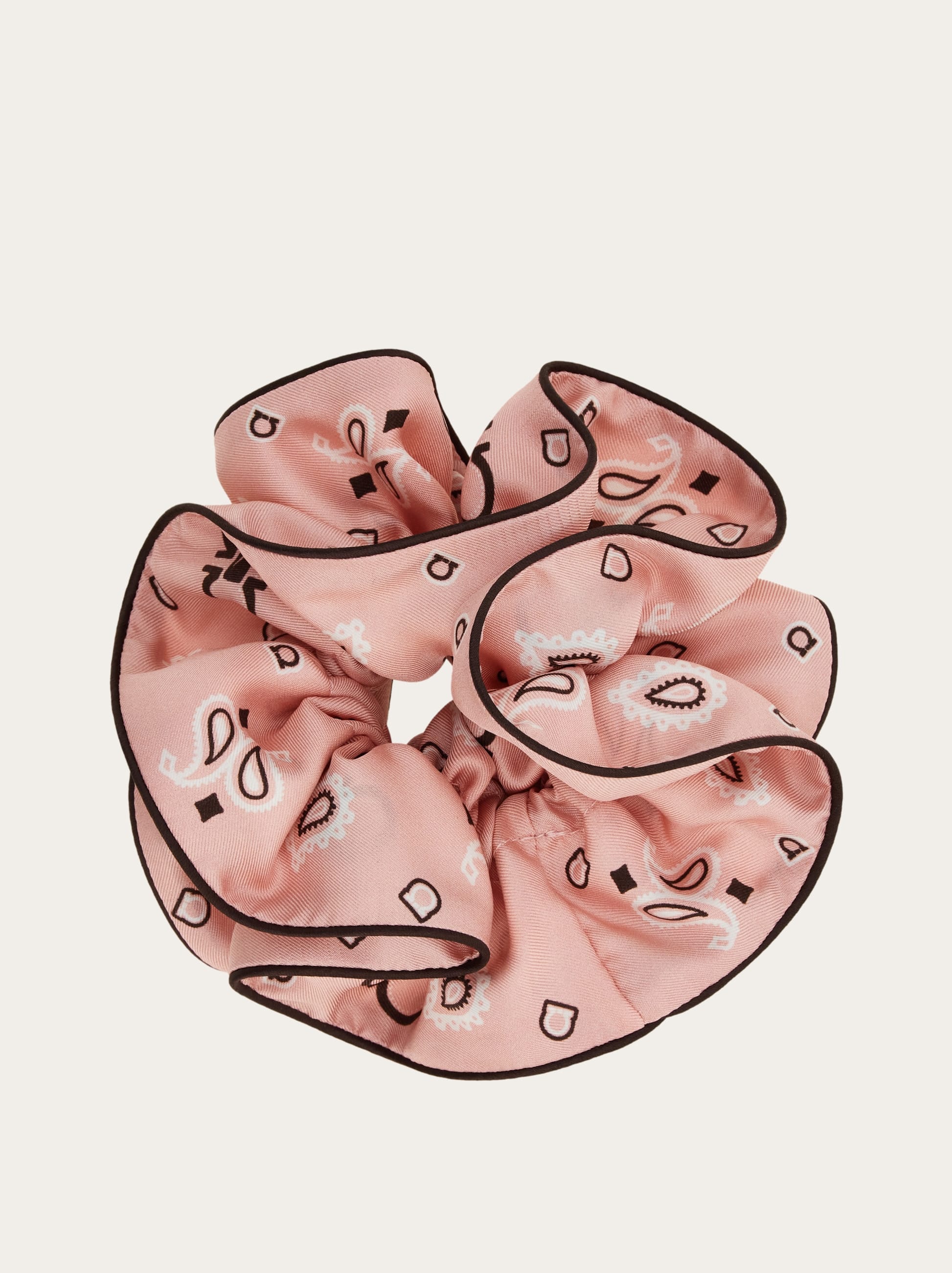 Ferragamo Women Arabesque print silk scrunchie Pink