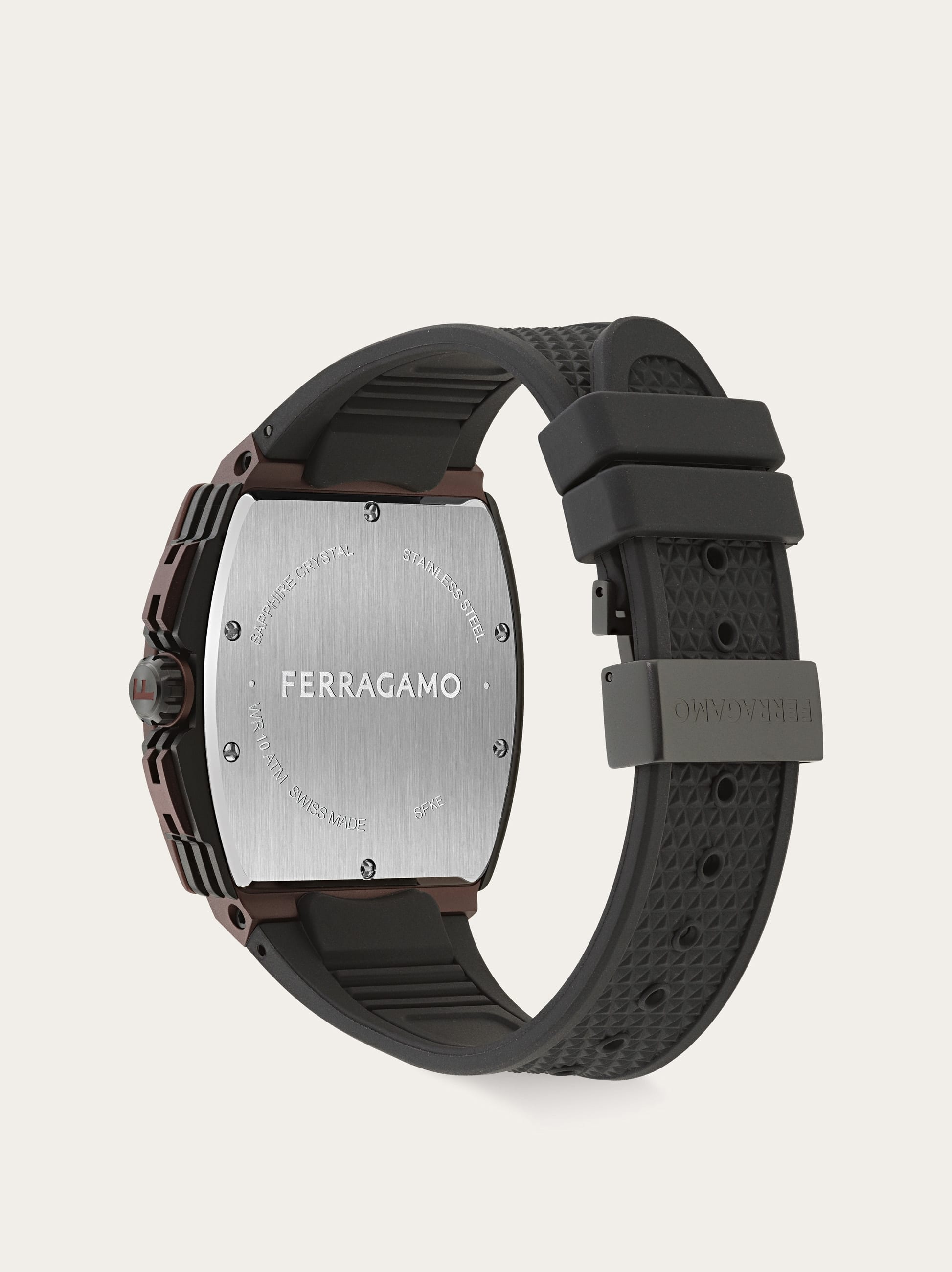  Ferragamo Herren F-80 Tonneau Uhr Rot 