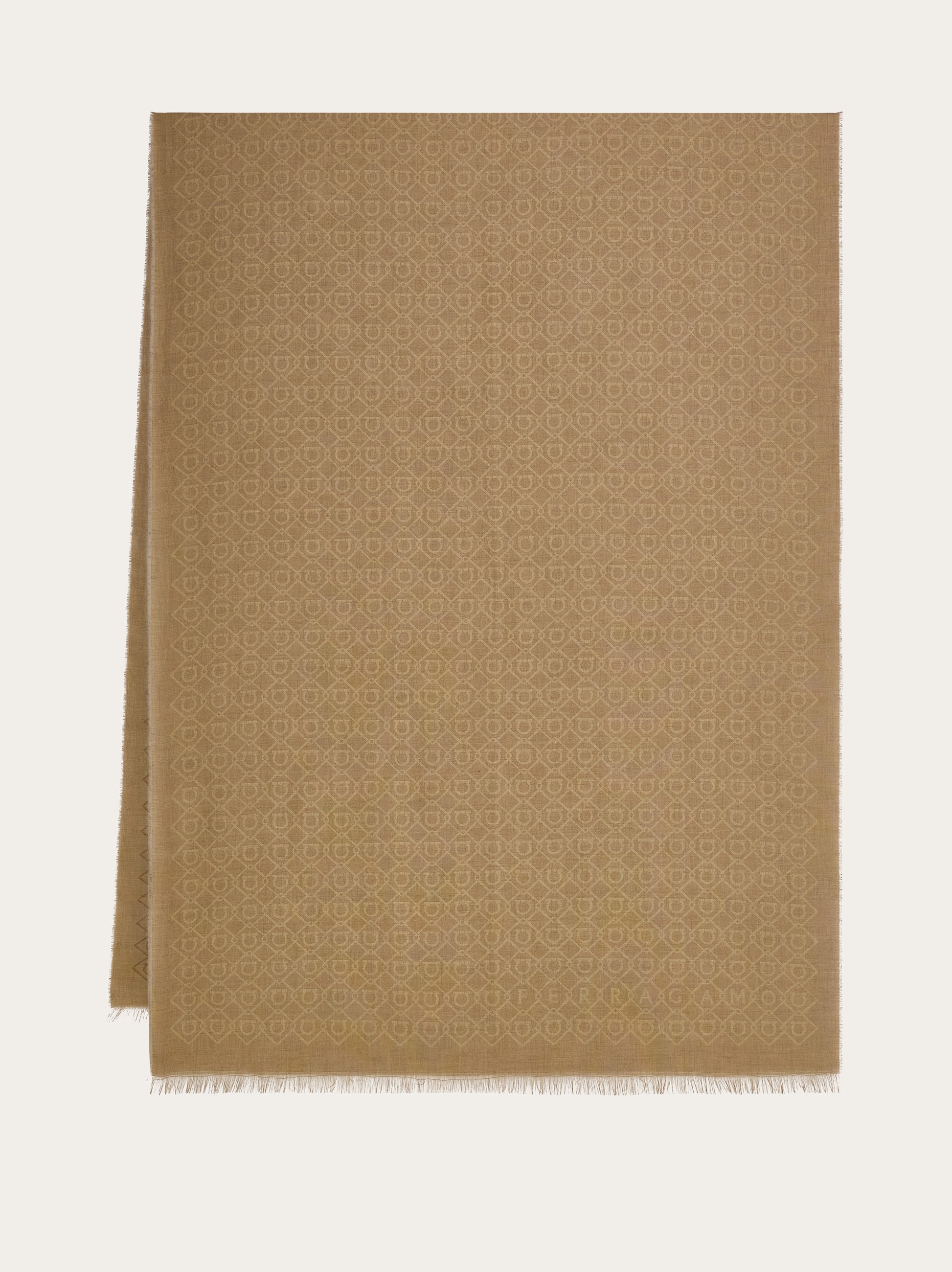 Ferragamo Men's Beige Logo Embellished Stole