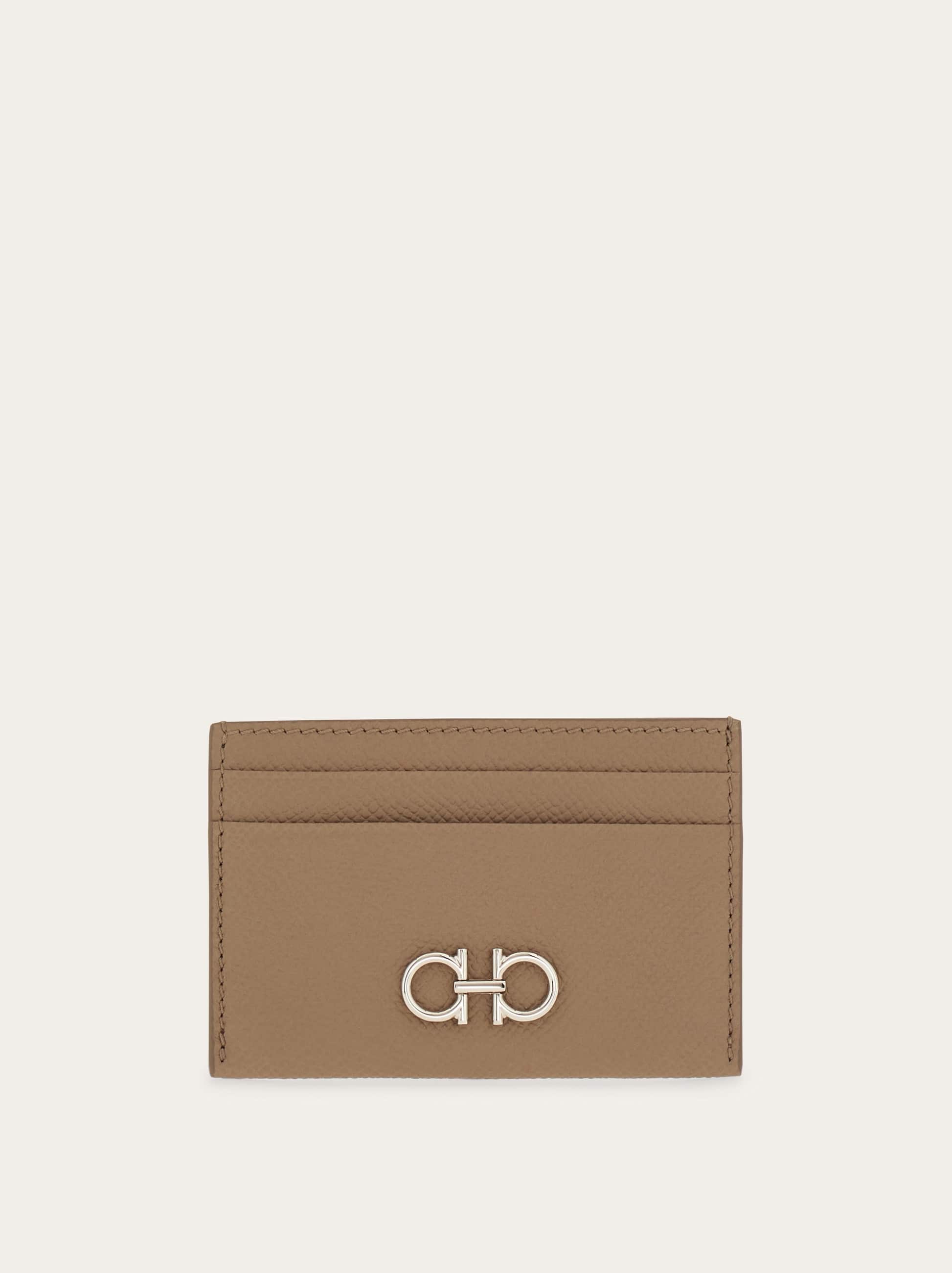 Ferragamo Women Gancini credit card holder Beige