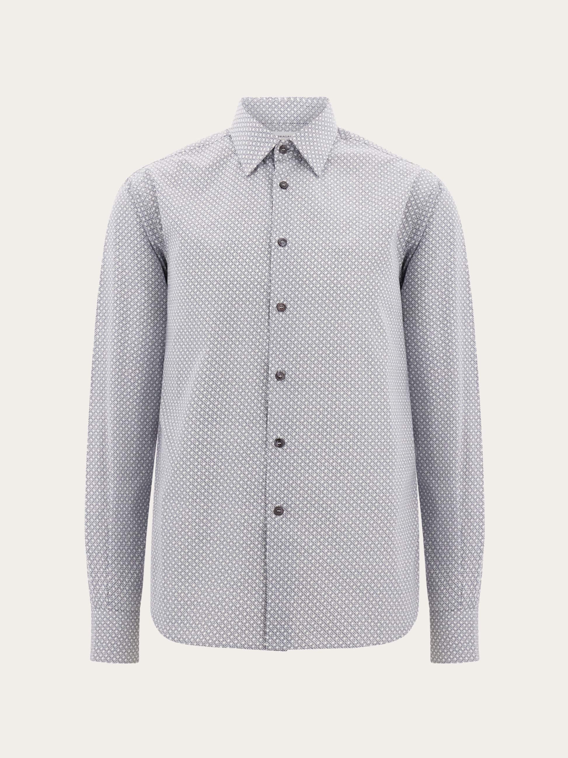 Ferragamo Uomo Camicia Ferragamo Monogram Bianco