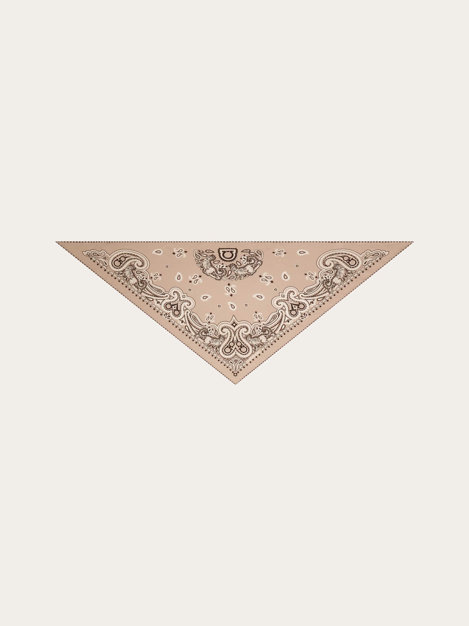 Ferragamo Men Arabesque print triangle scarf Beige