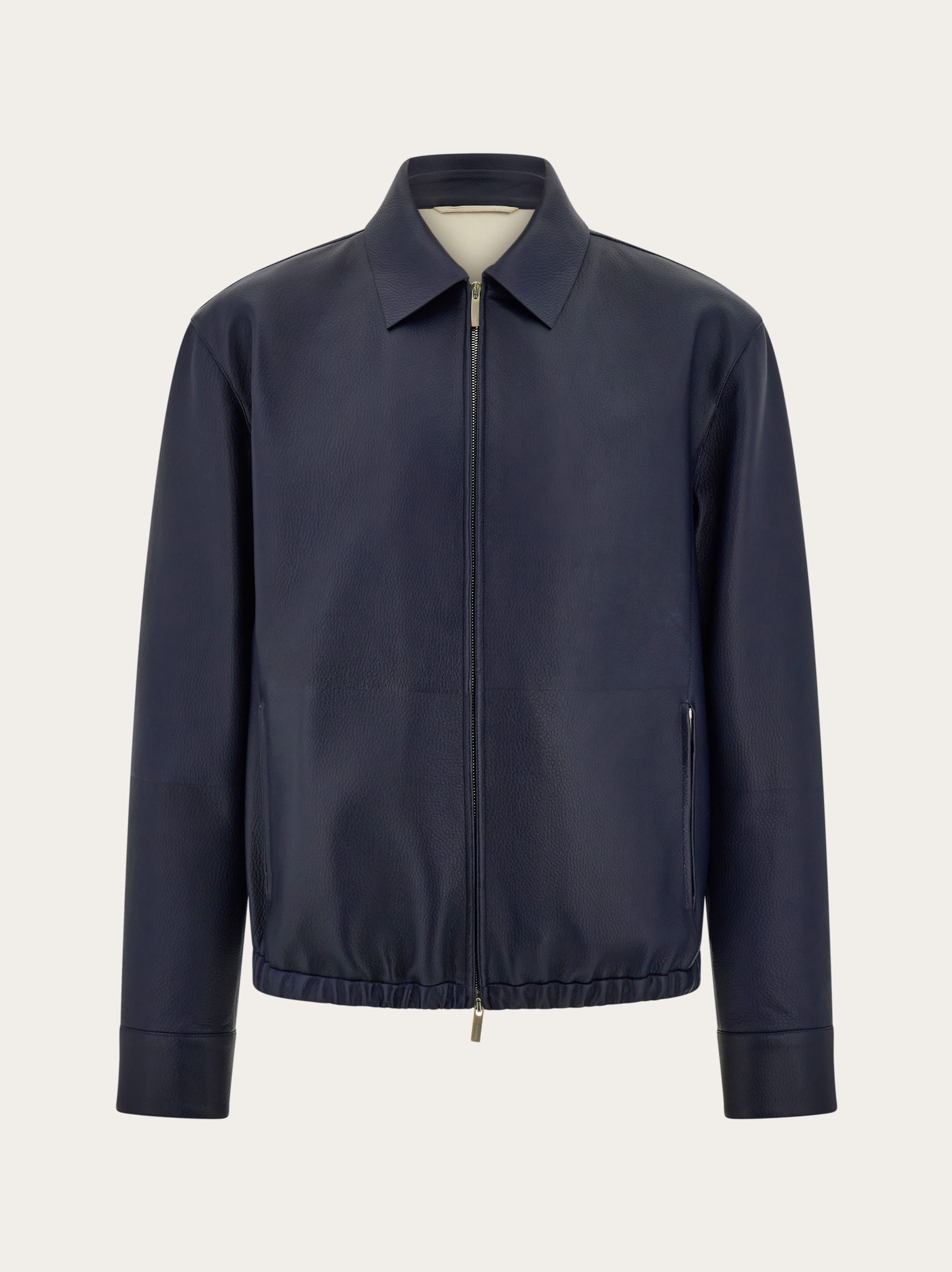 Ferragamo Men Deerskin blouson Blue