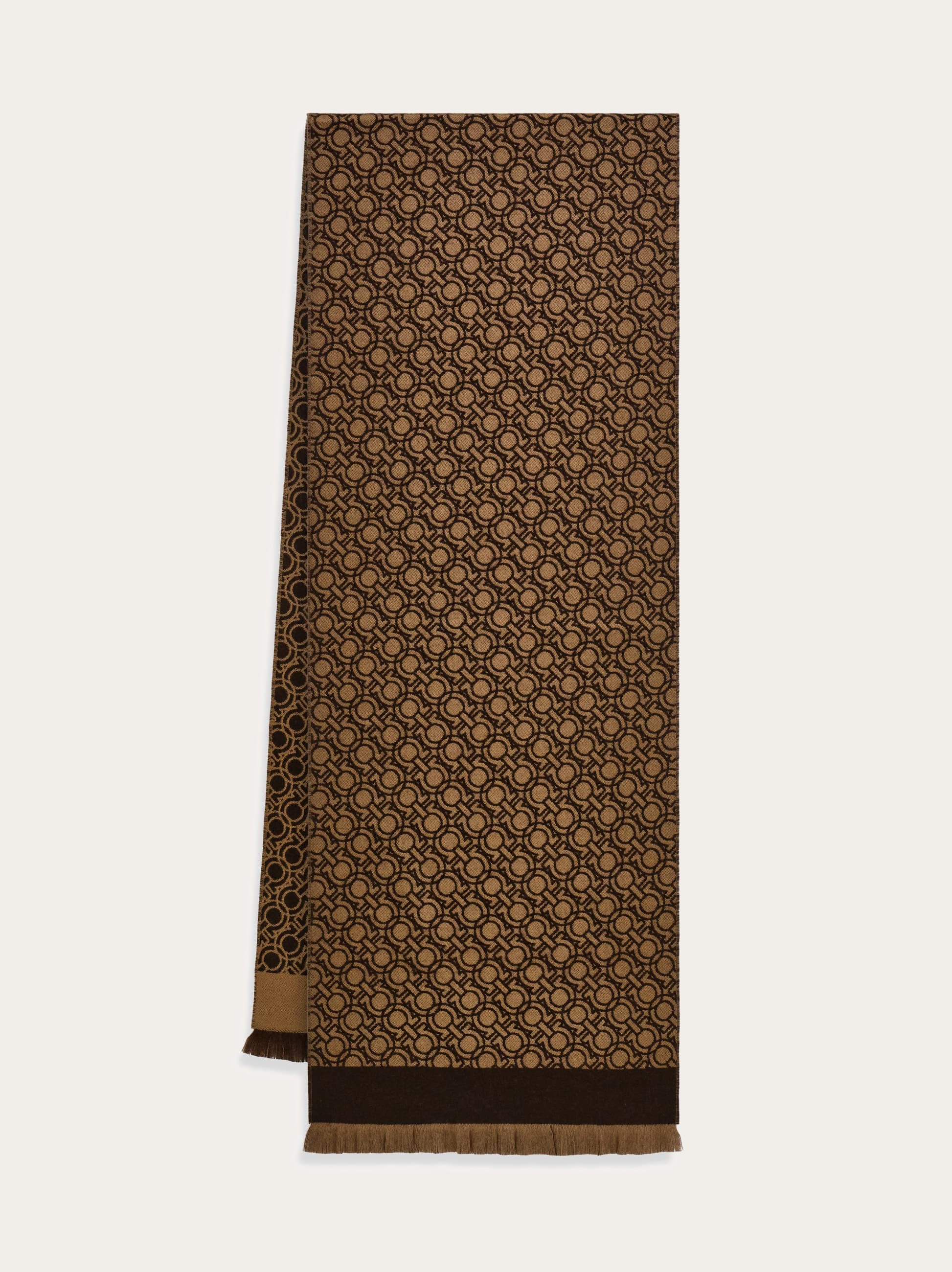 Ferragamo Uomo Sciarpa Gancini chain Marrone
