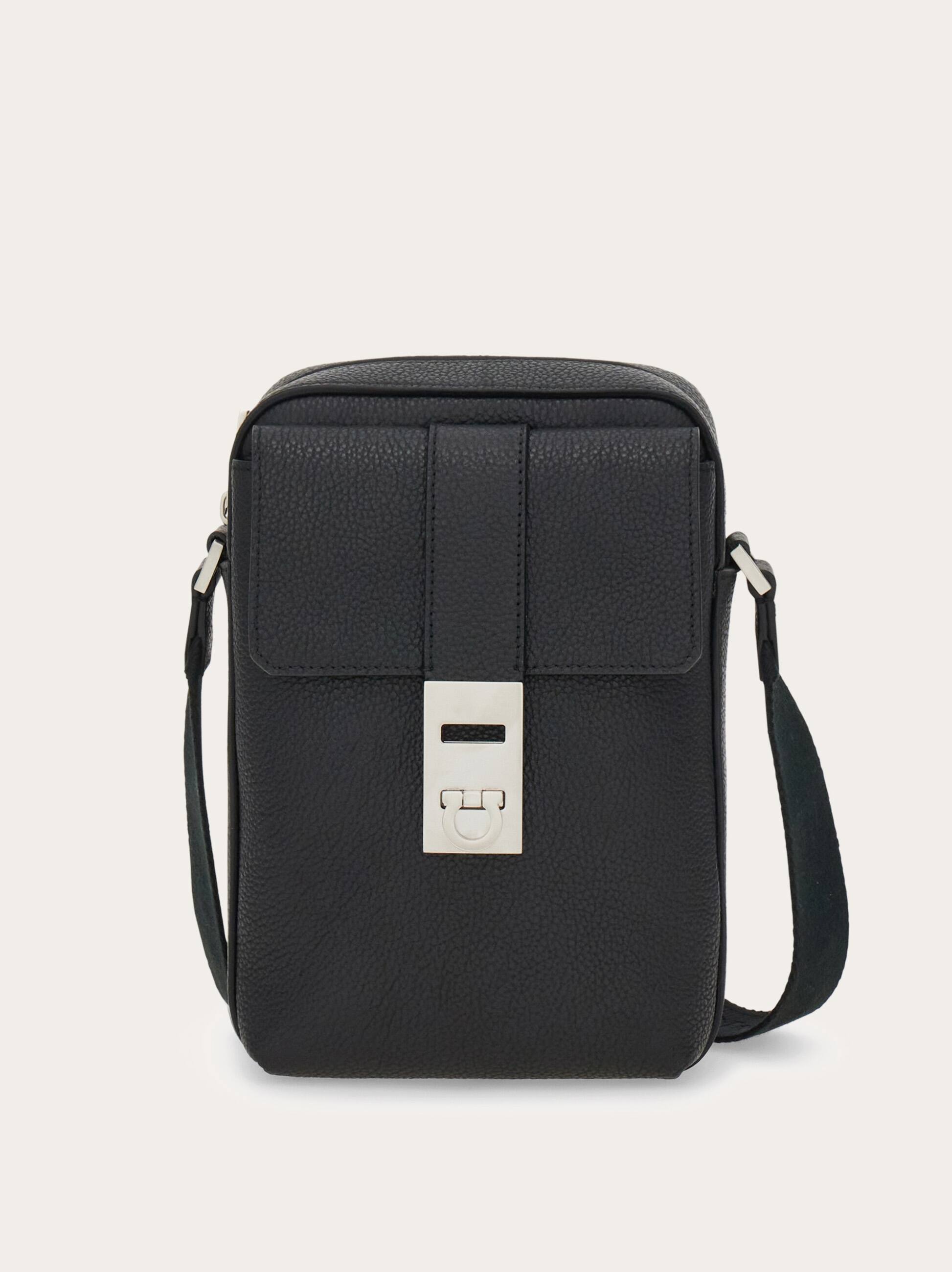 Ferragamo Hug Buckle Cross Body Bag In Black