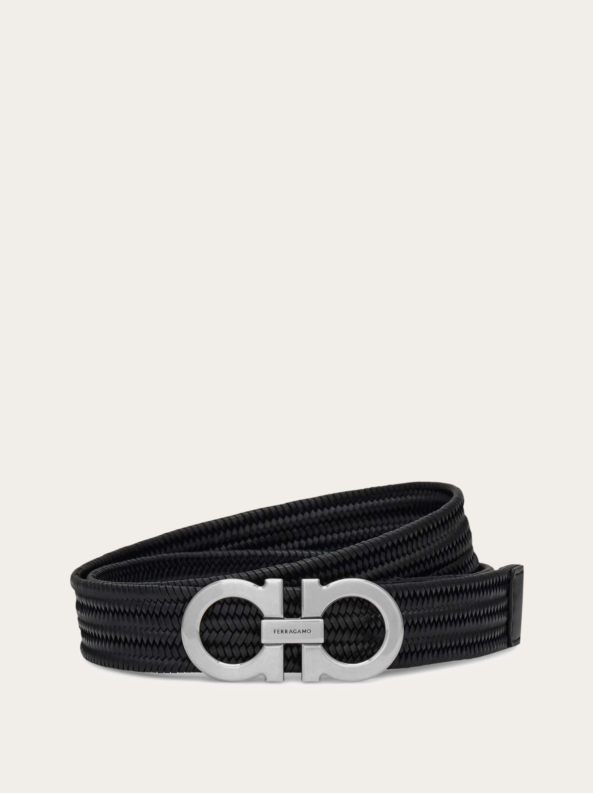 Ferragamo Men Gancini stretch belt Black