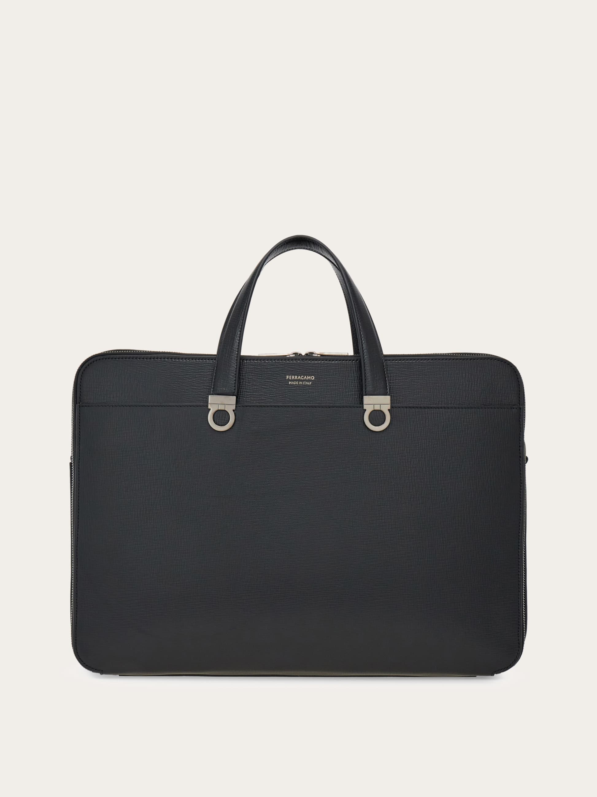 Ferragamo Men Gancini briefcase Black