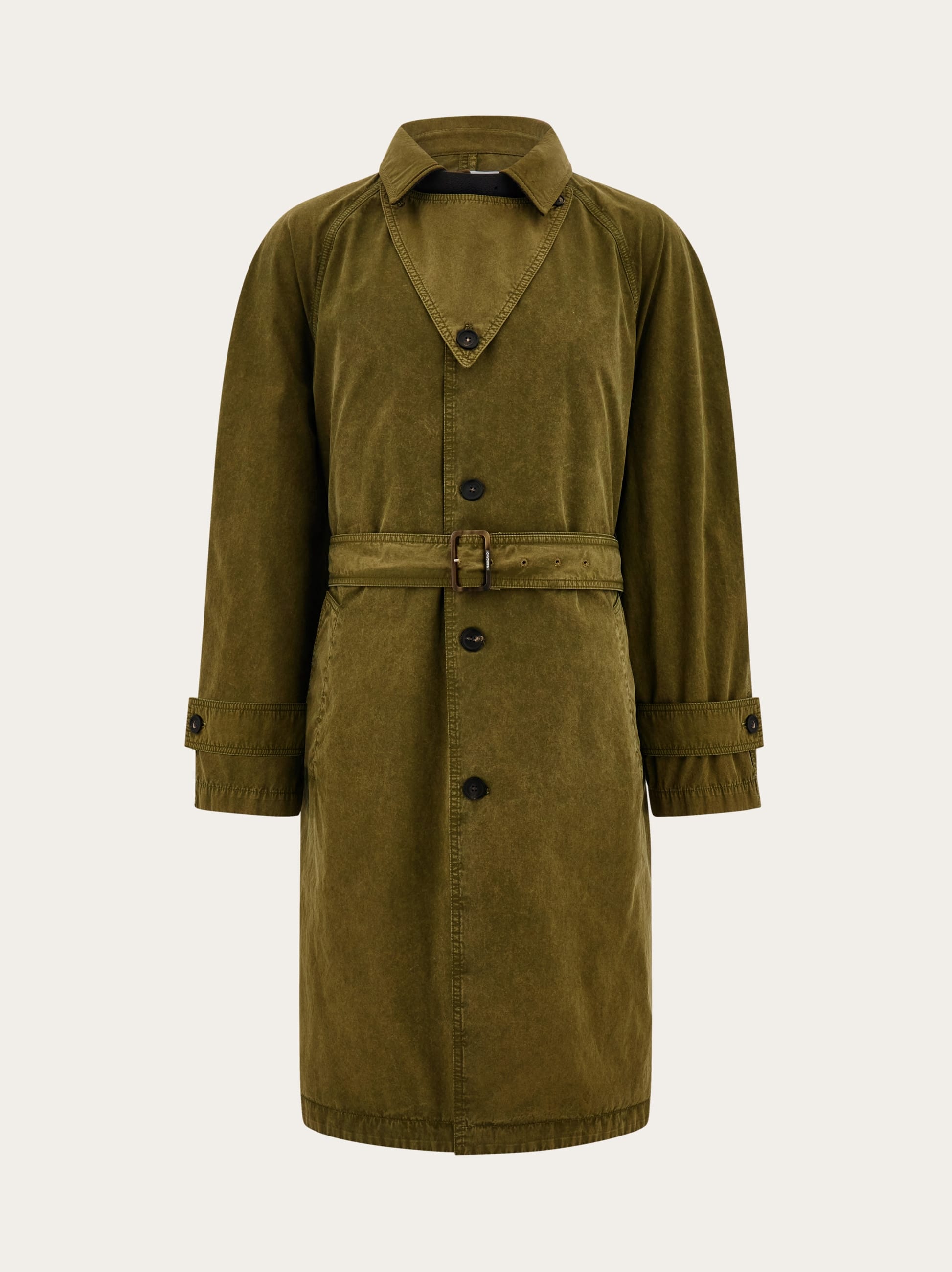 Ferragamo Uomo Trench monopetto Verde