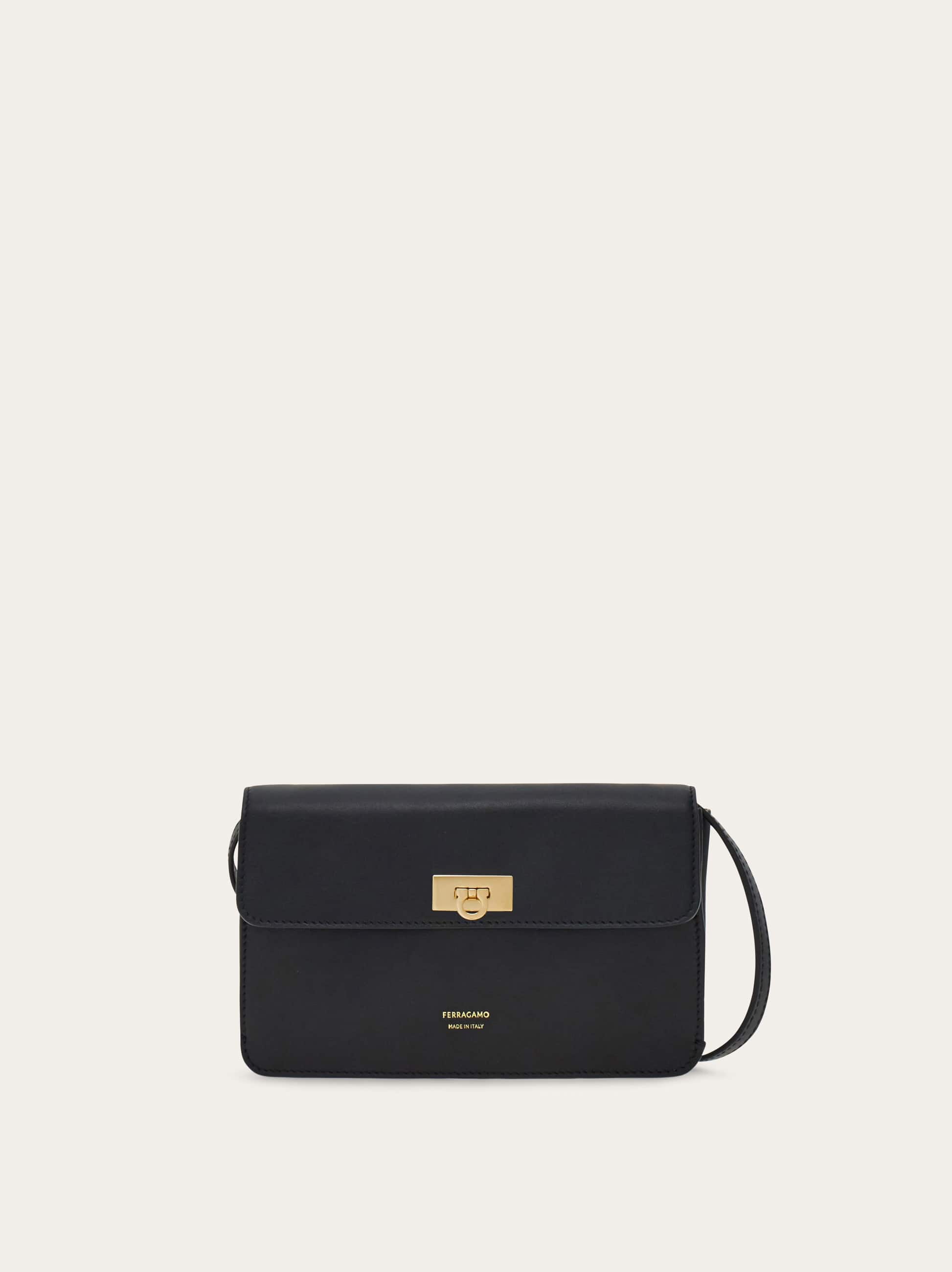 Ferragamo Donna Minibag piatta Gancini Nero