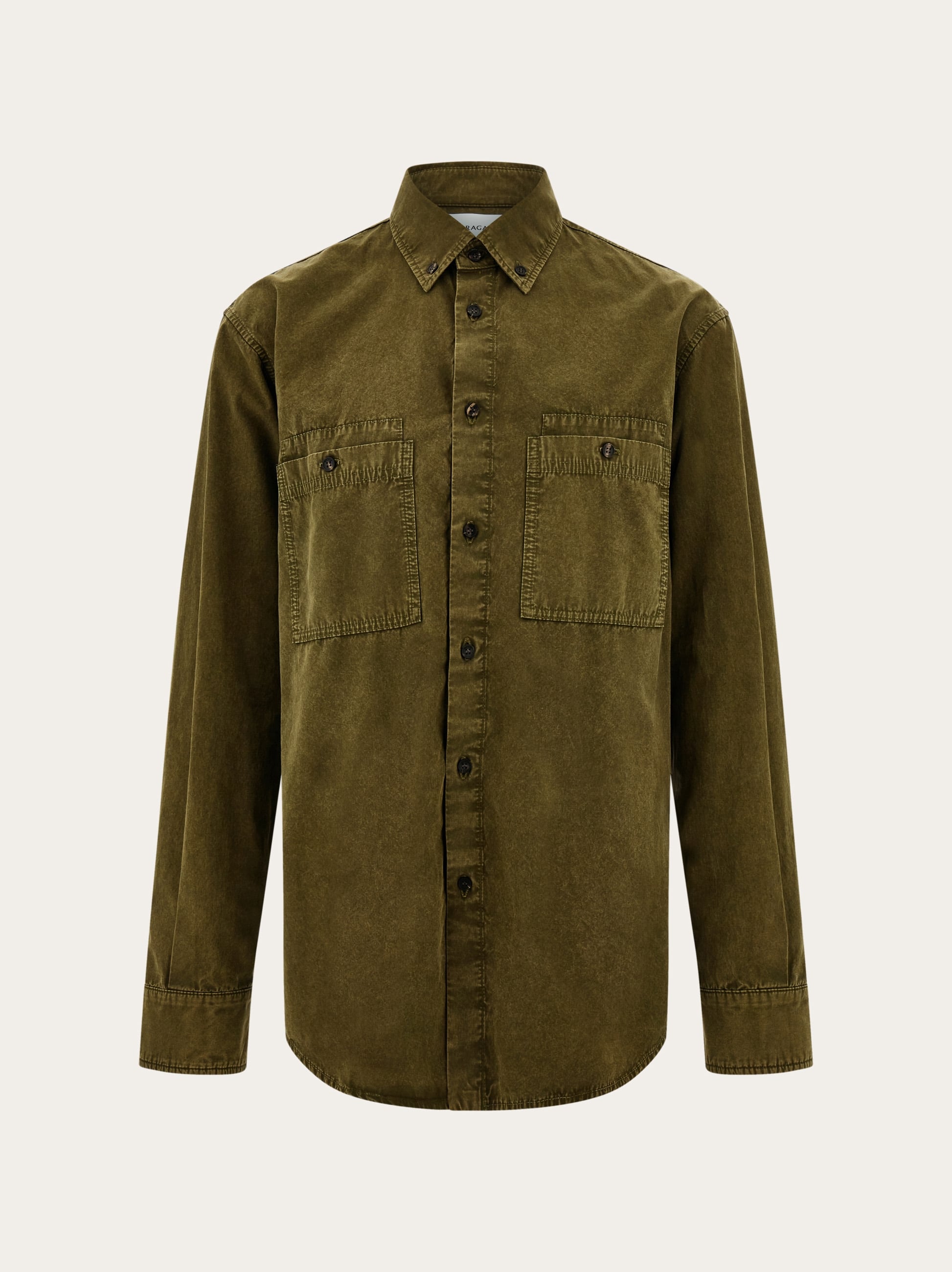 Ferragamo Uomo Camicia work botton down Verde
