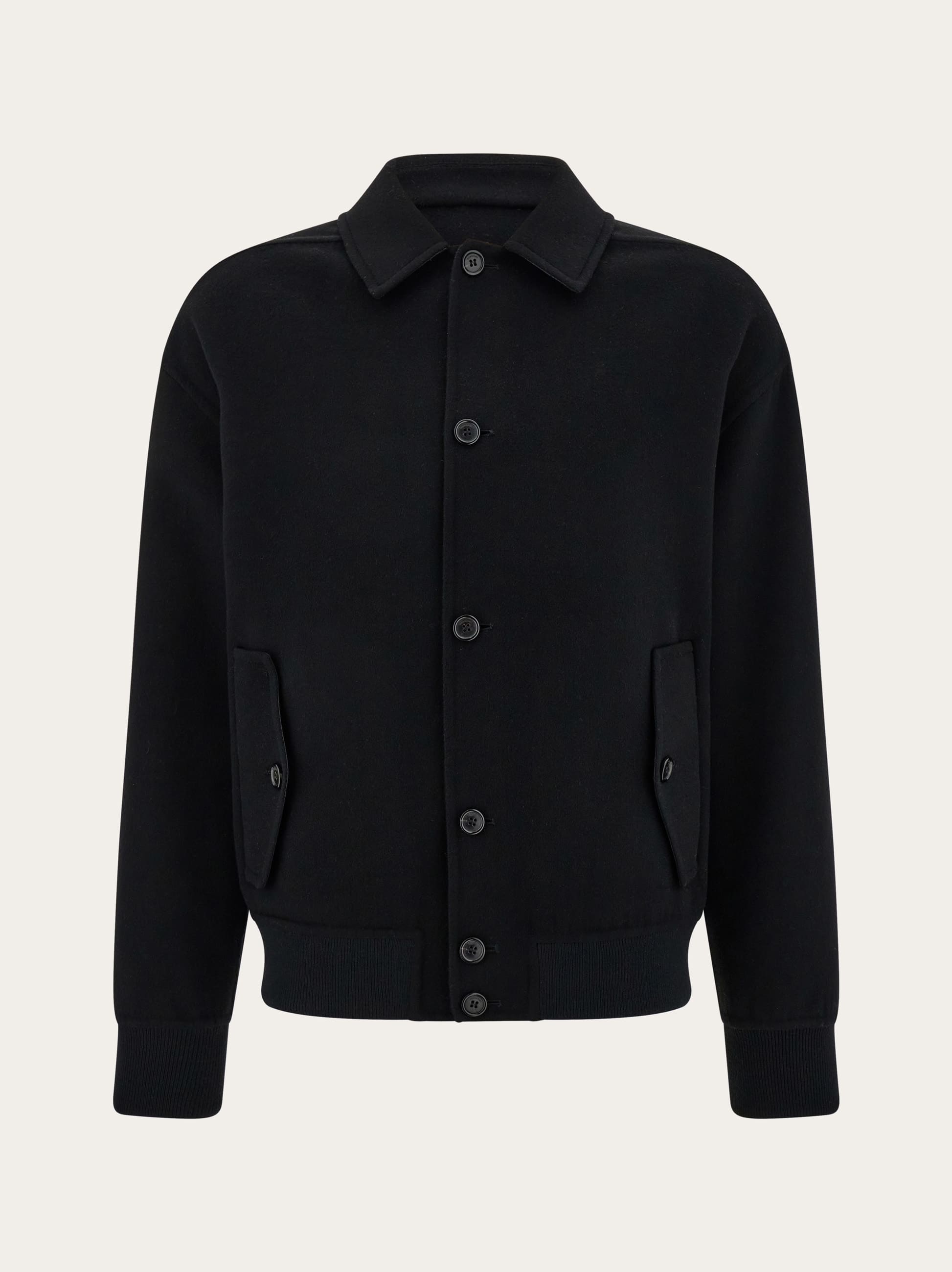 Ferragamo Men Wool and cashmere blouson Black