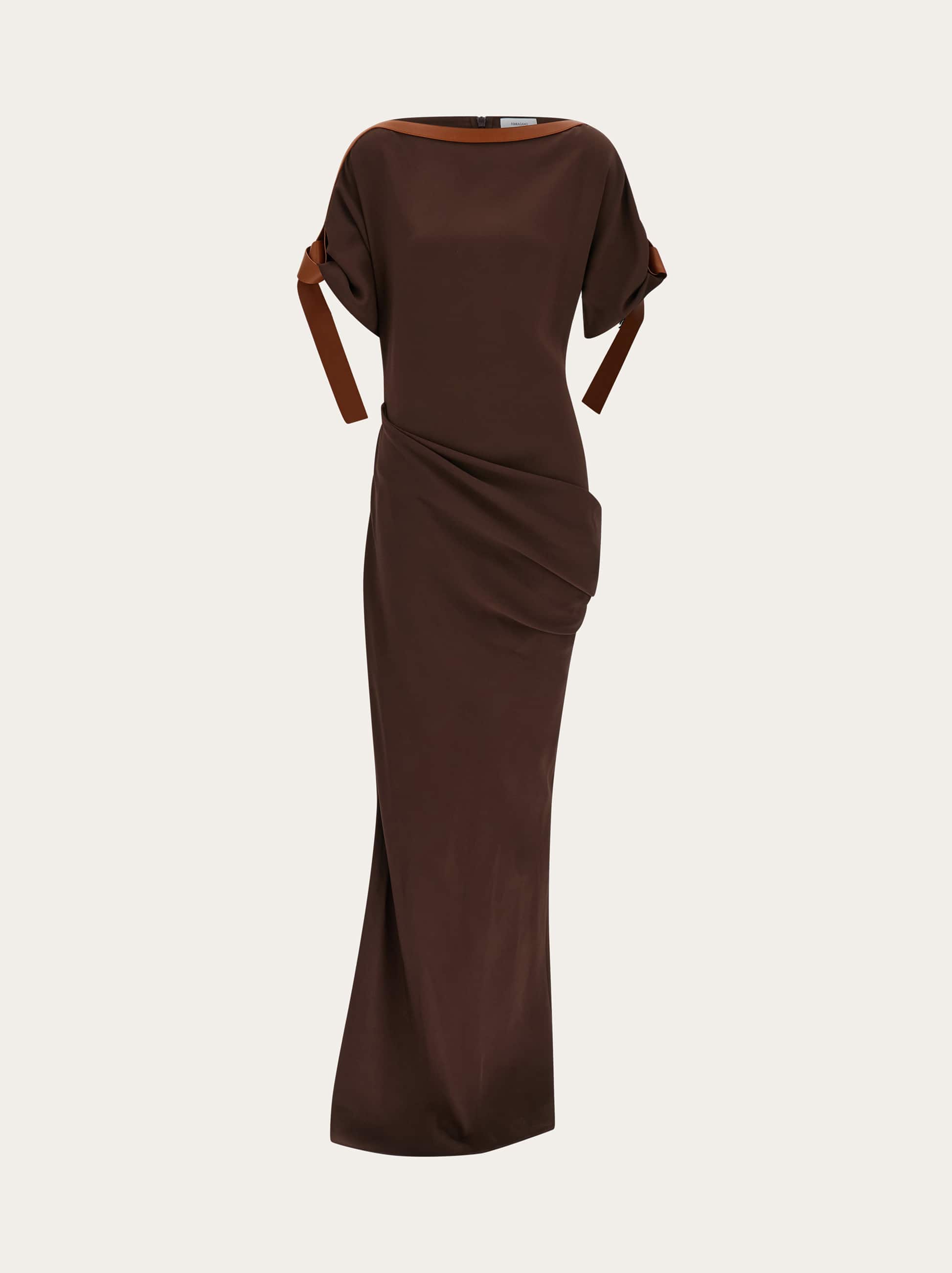 Ferragamo Women Long viscose dress Brown