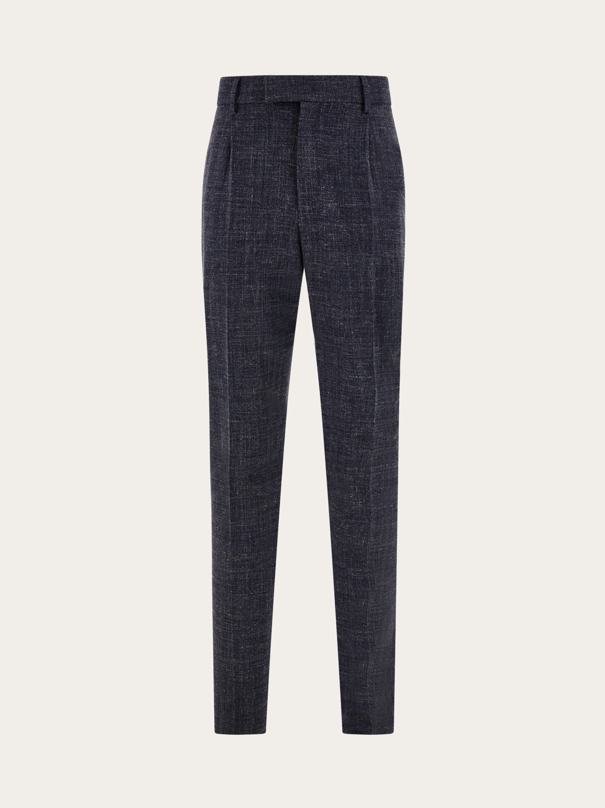 Ferragamo Uomo Pantalone sartoriale in seta e lana Blu