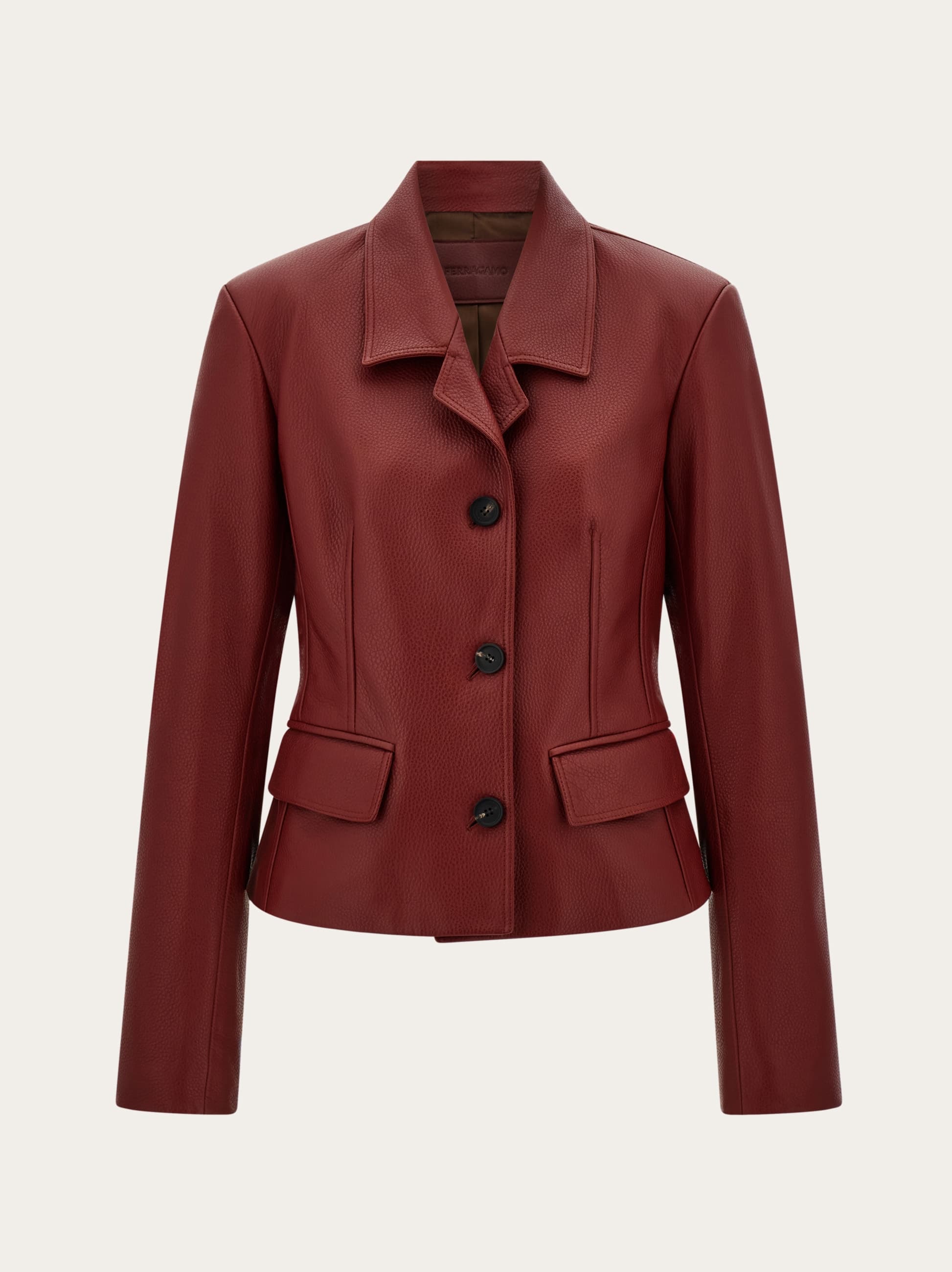 Ferragamo Women Fitted deerskin jacket Red