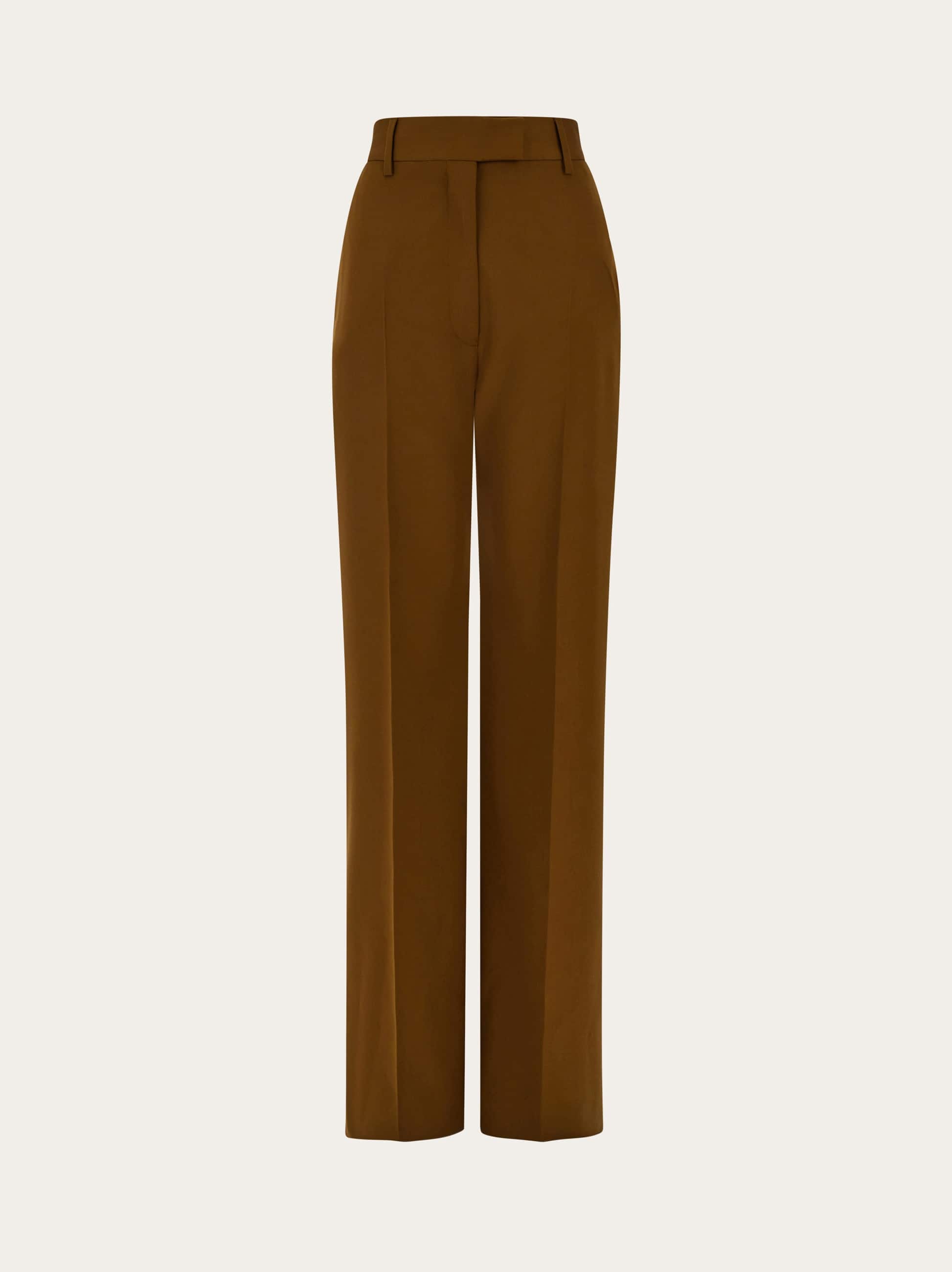 Ferragamo Donna Pantalone sartoriale in chevron Marrone