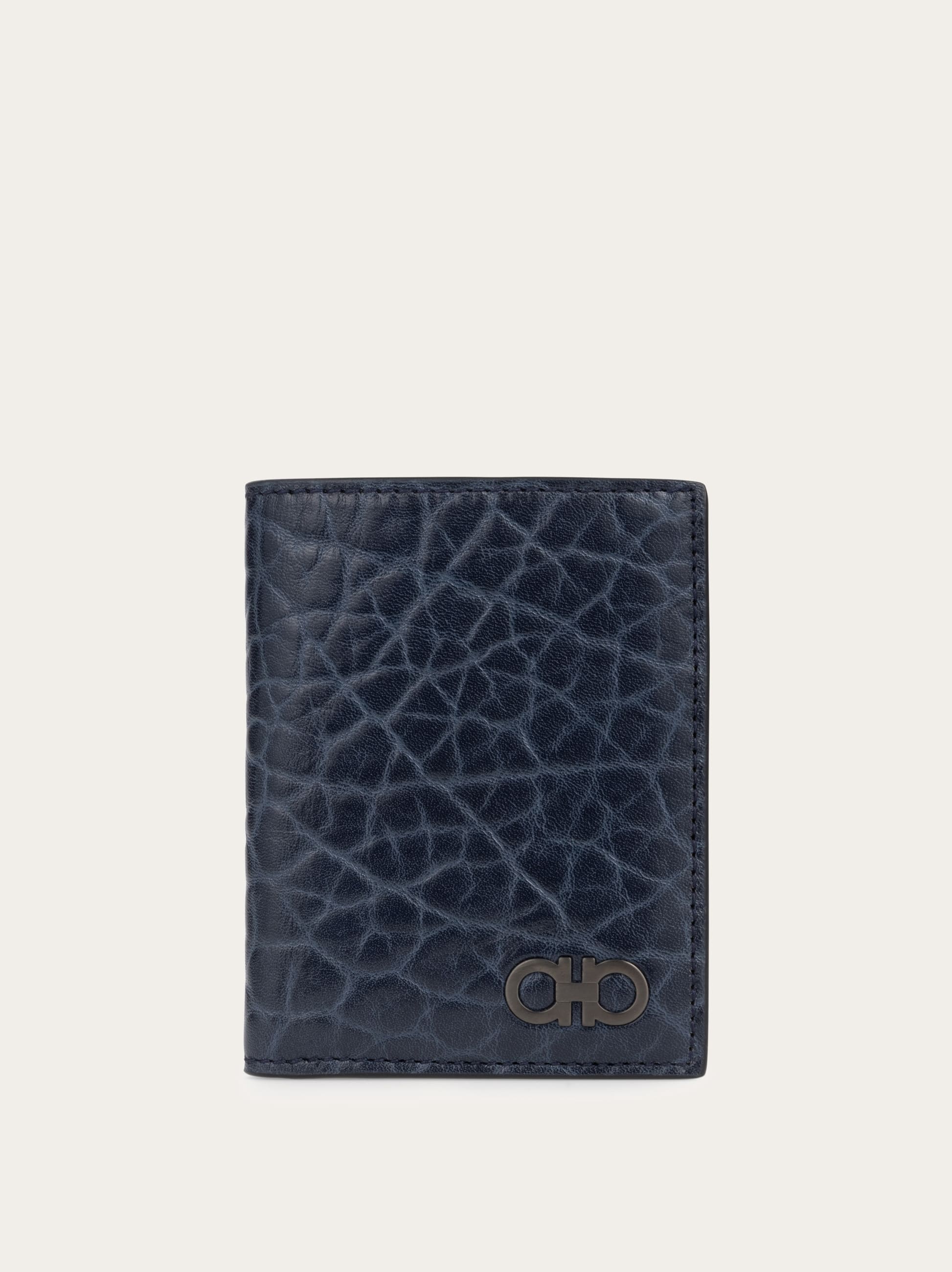 Ferragamo Men Gancini credit card holder Blue