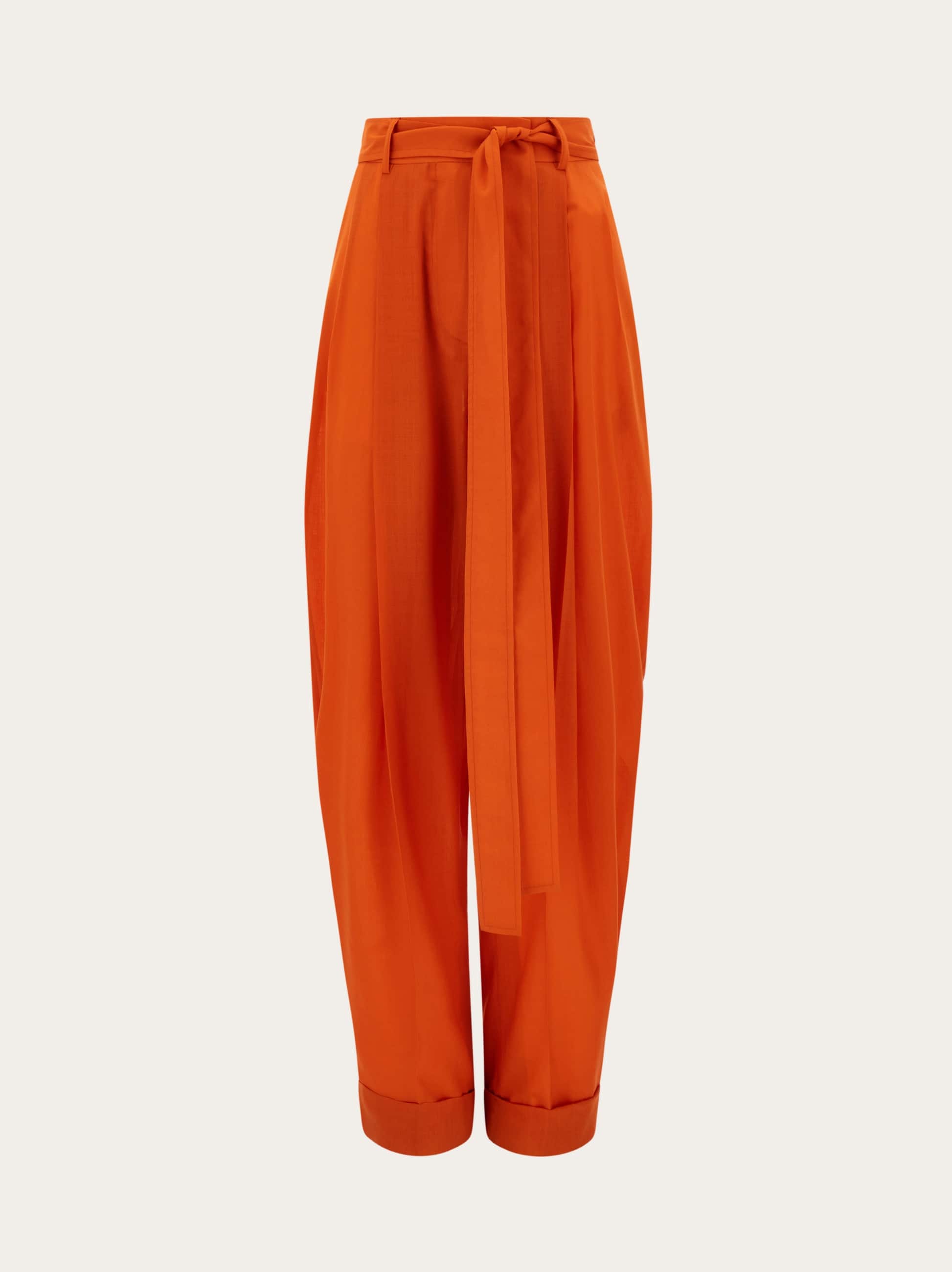 Ferragamo Women's Brown Barrel Leg Trouser