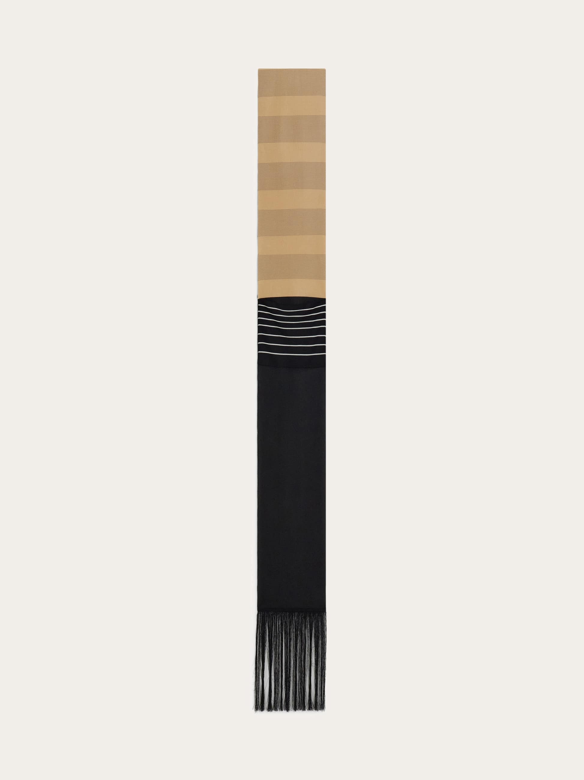Ferragamo Donna Sciarpa lunga con frange Beige