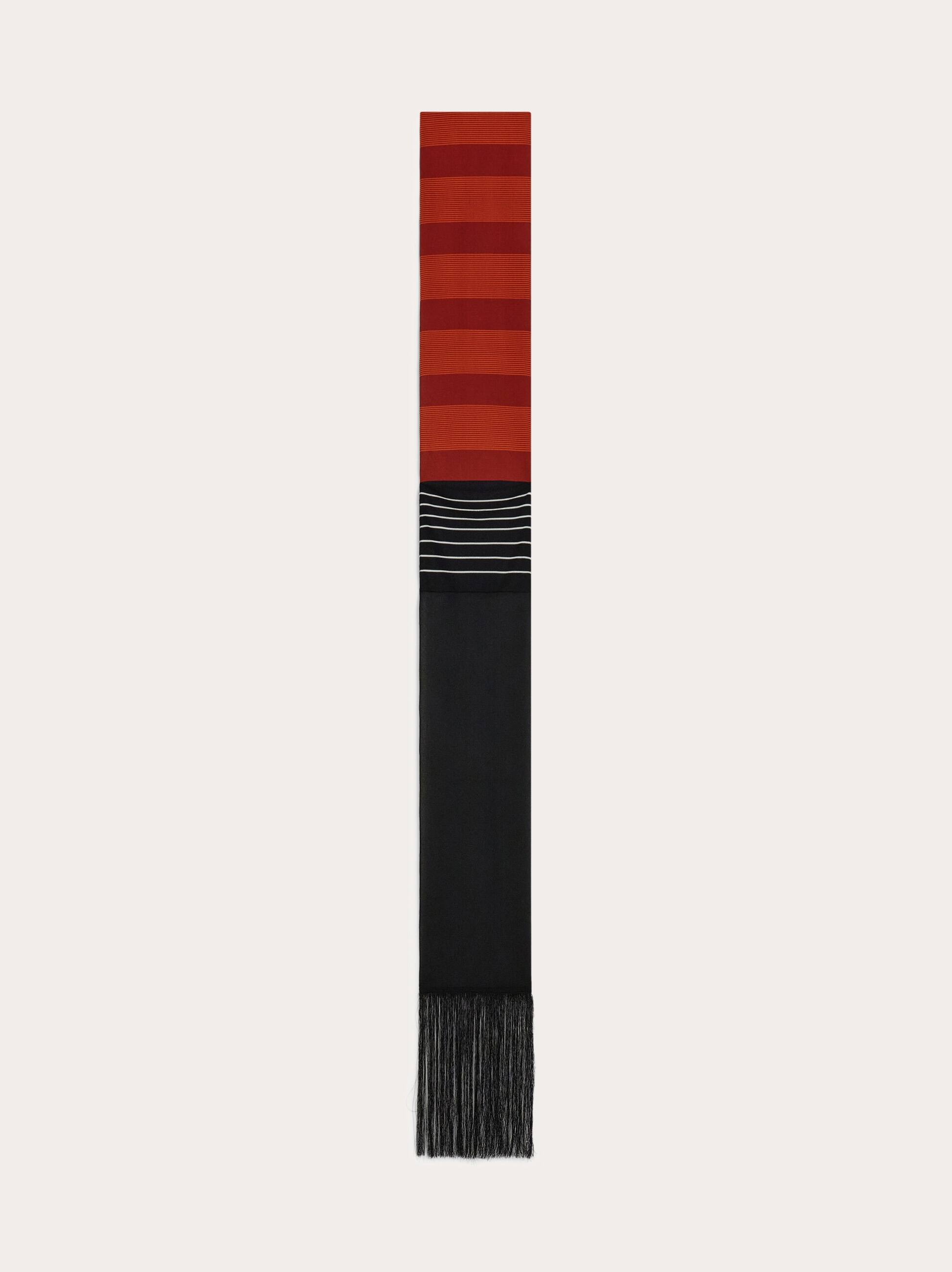 Ferragamo Donna Sciarpa lunga con frange Arancione