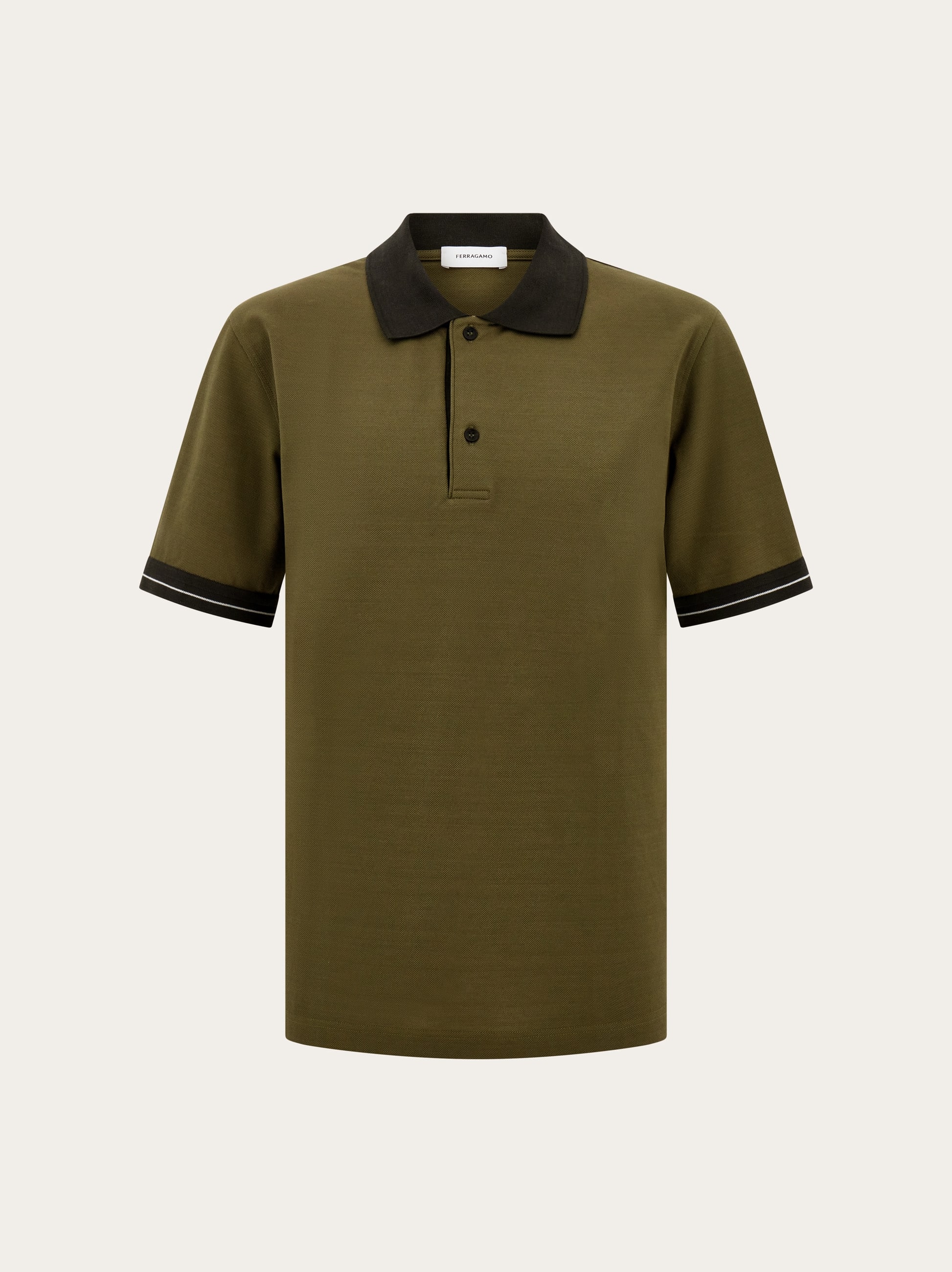 Ferragamo Men Short sleeve polo shirt Green