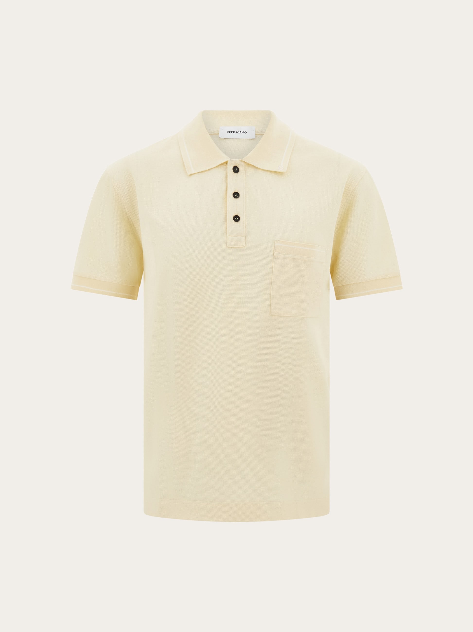 Ferragamo Uomo Polo con Gancini Bianco