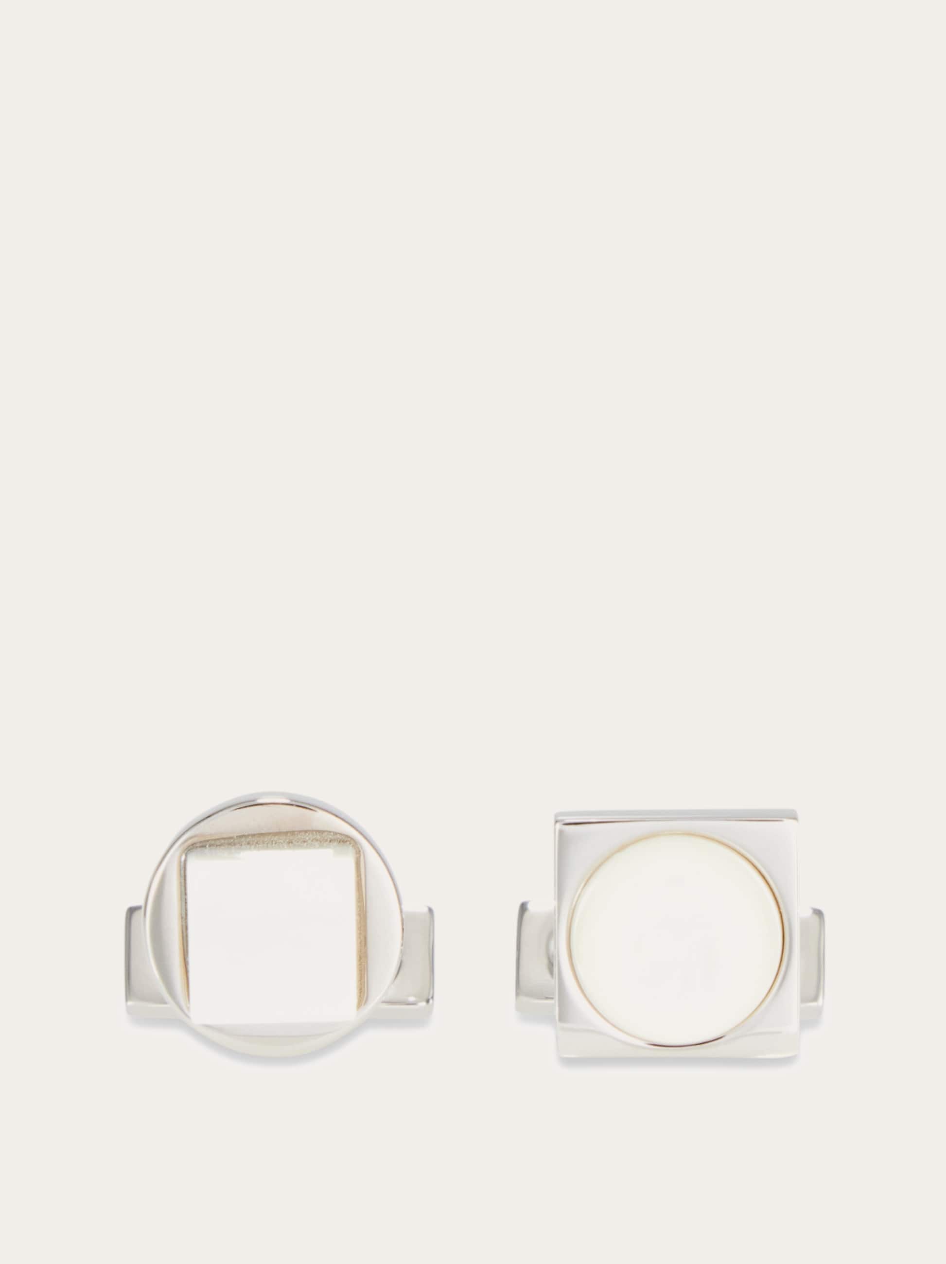 Ferragamo Men Mother of pearl cufflinks Silver