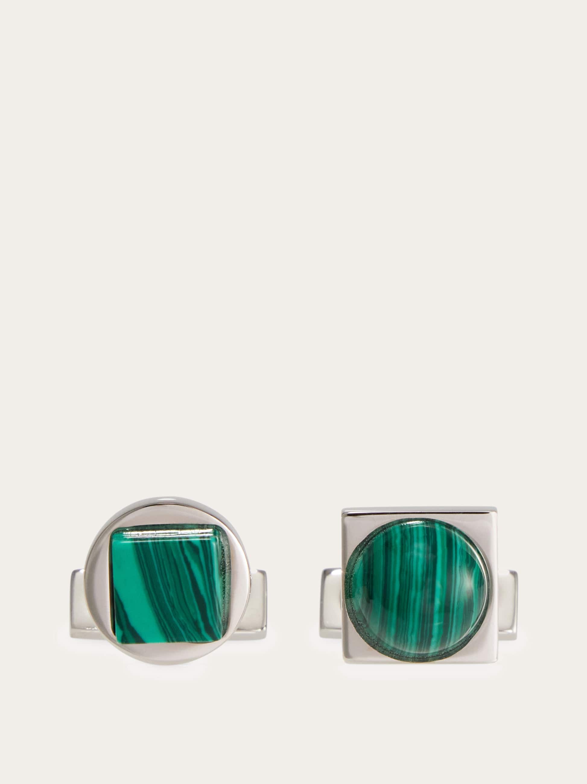 Ferragamo Men's Green Semi Precious Stone Cufflinks