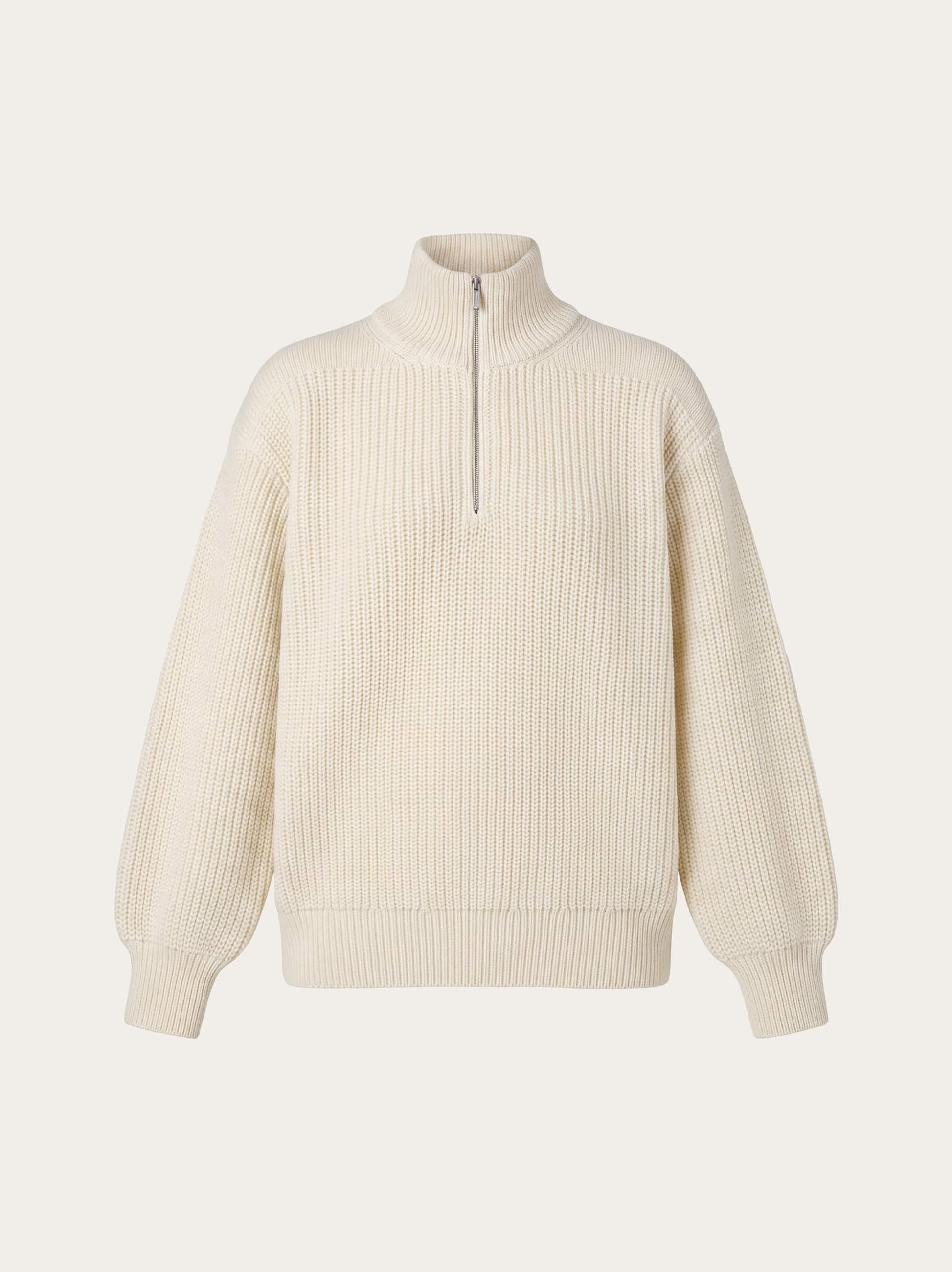 Ferragamo Men Quarter zip knitted sweater White