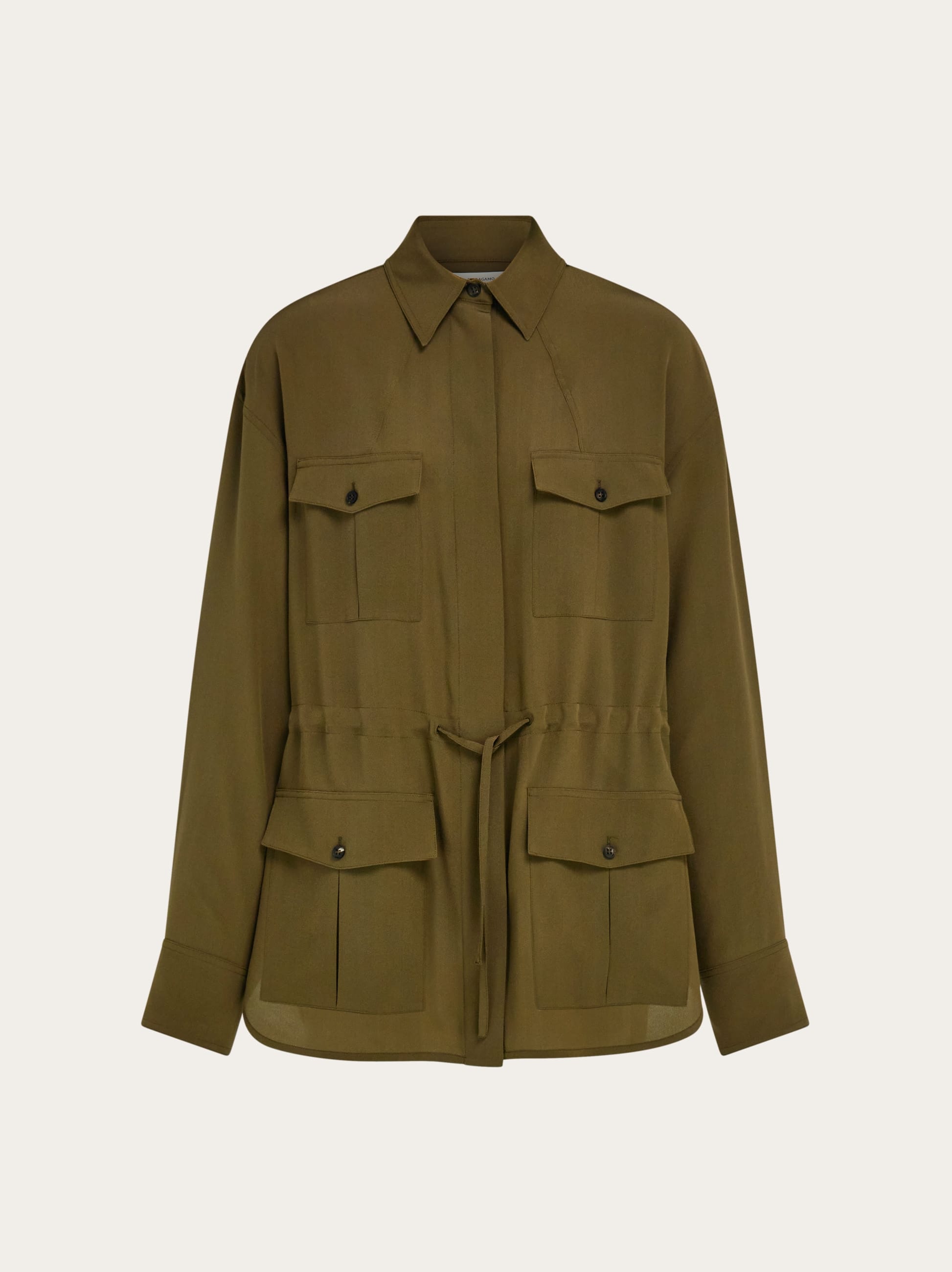 Ferragamo Donna Over shirt sahariana Verde