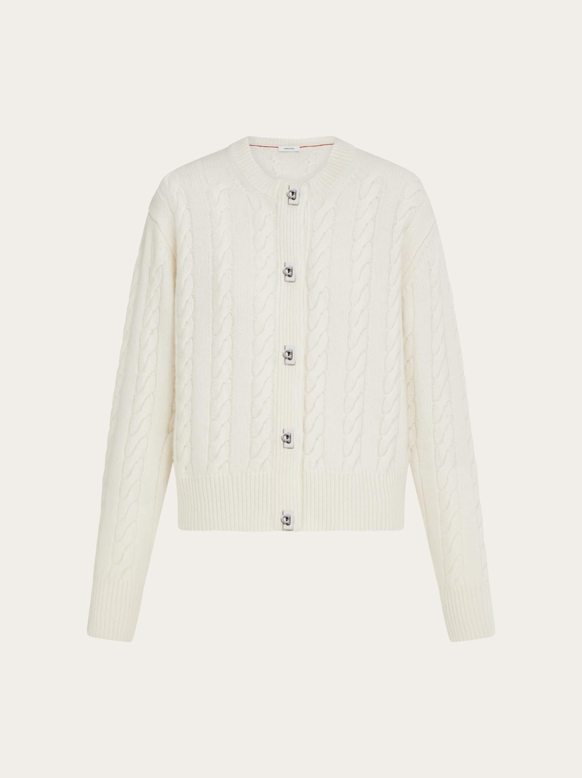 Ferragamo Donna Cardigan a trecce Bianco