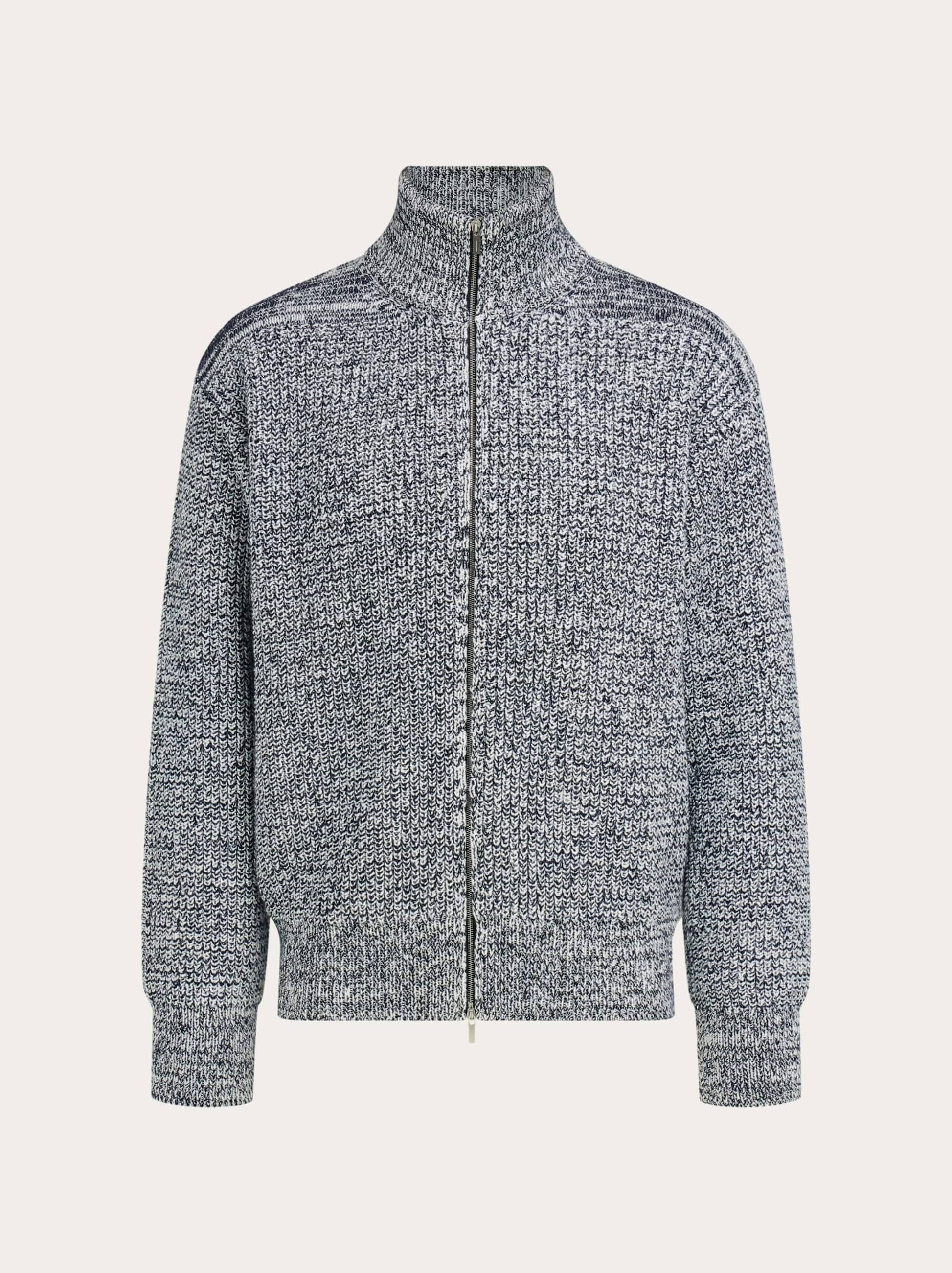 Ferragamo Uomo Cardigan con zip Bianco