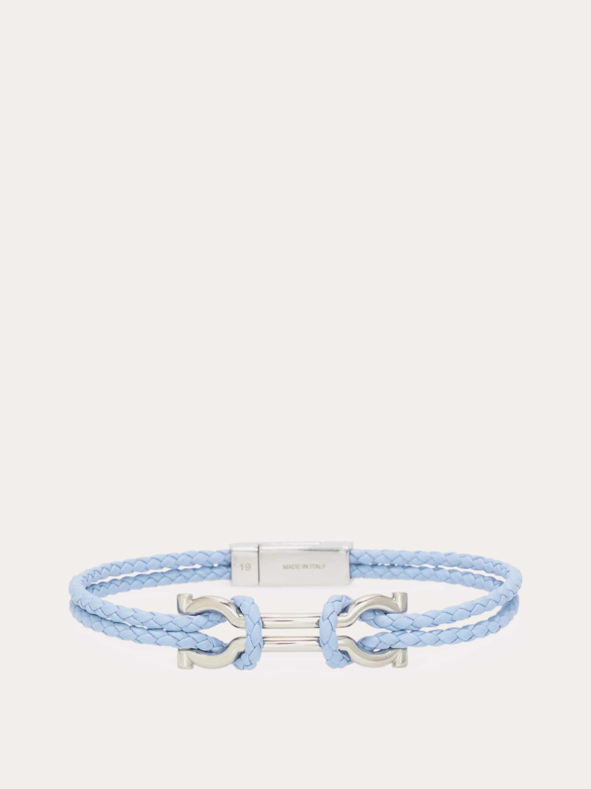Ferragamo Uomo Bracciale con doppio Gancini (20cm) Blu