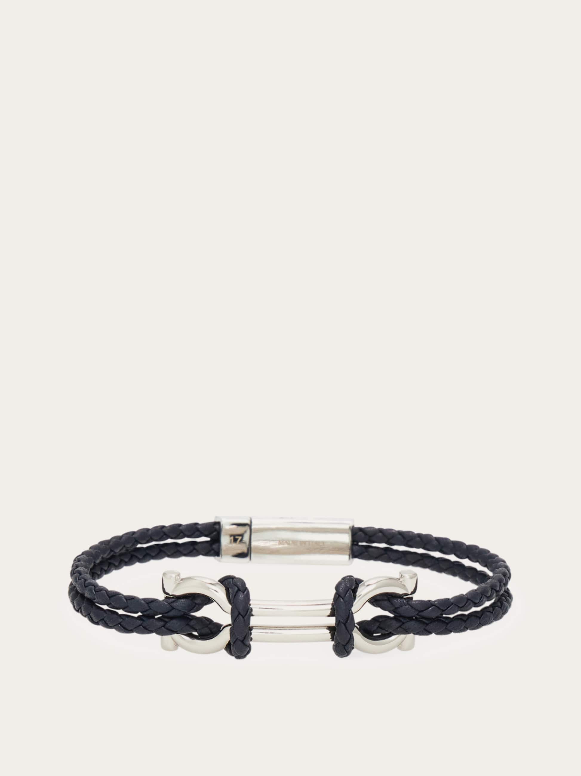 Ferragamo Men Double Gancini bracelet (20cm) Blue