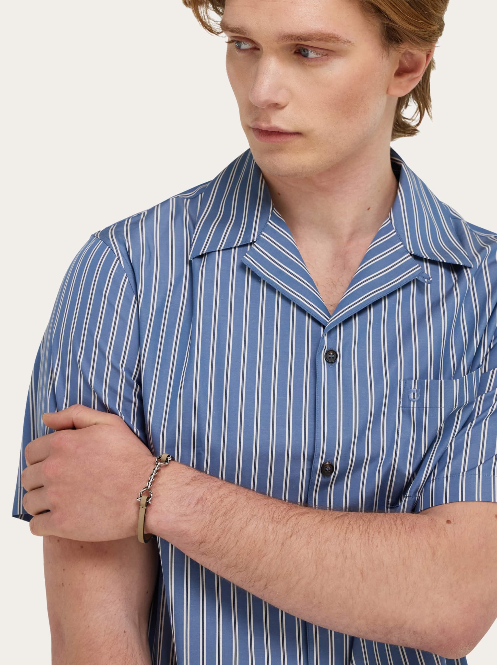  Ferragamo Herren Gancini Torchon Armband (19 Cm) Beige 