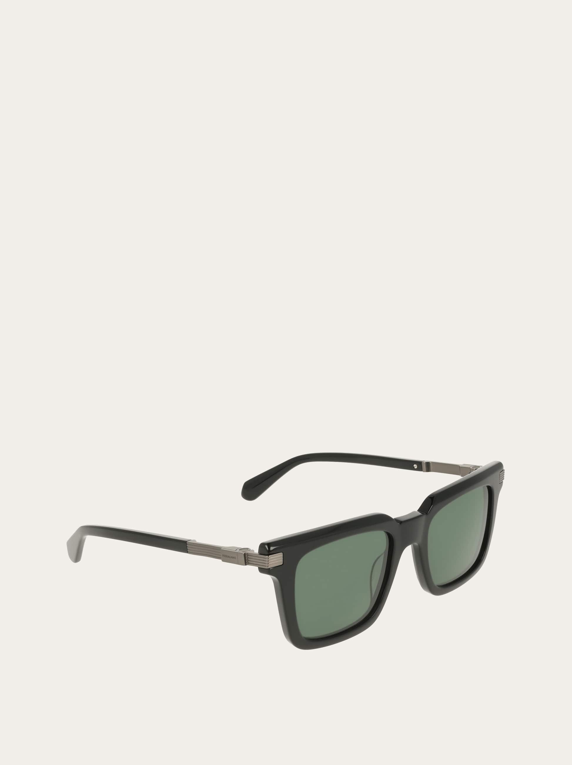  Ferragamo Men Rectangular Frame Sunglasses Black 
