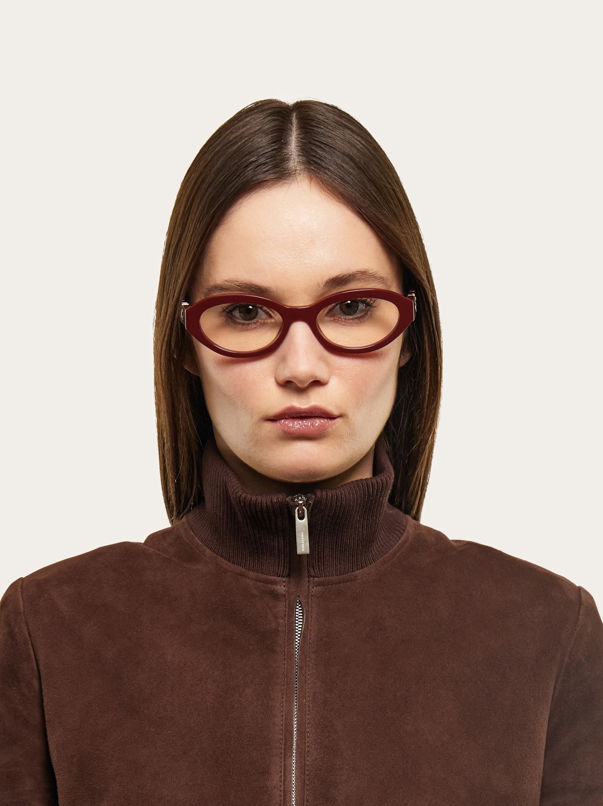  Ferragamo Damen Korrekturbrillen Rot 