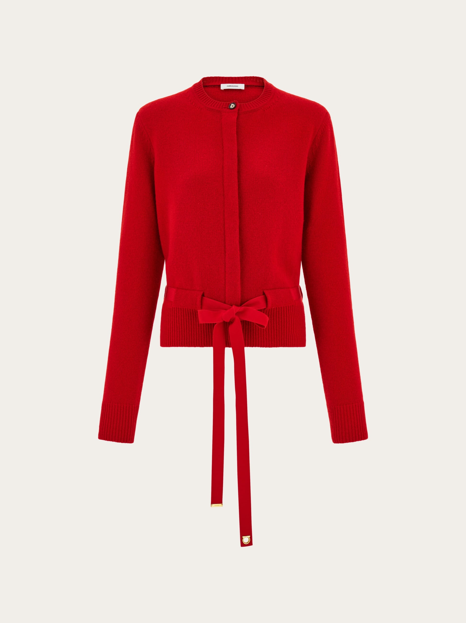 Ferragamo Donna Cardigan con cintura Rosso