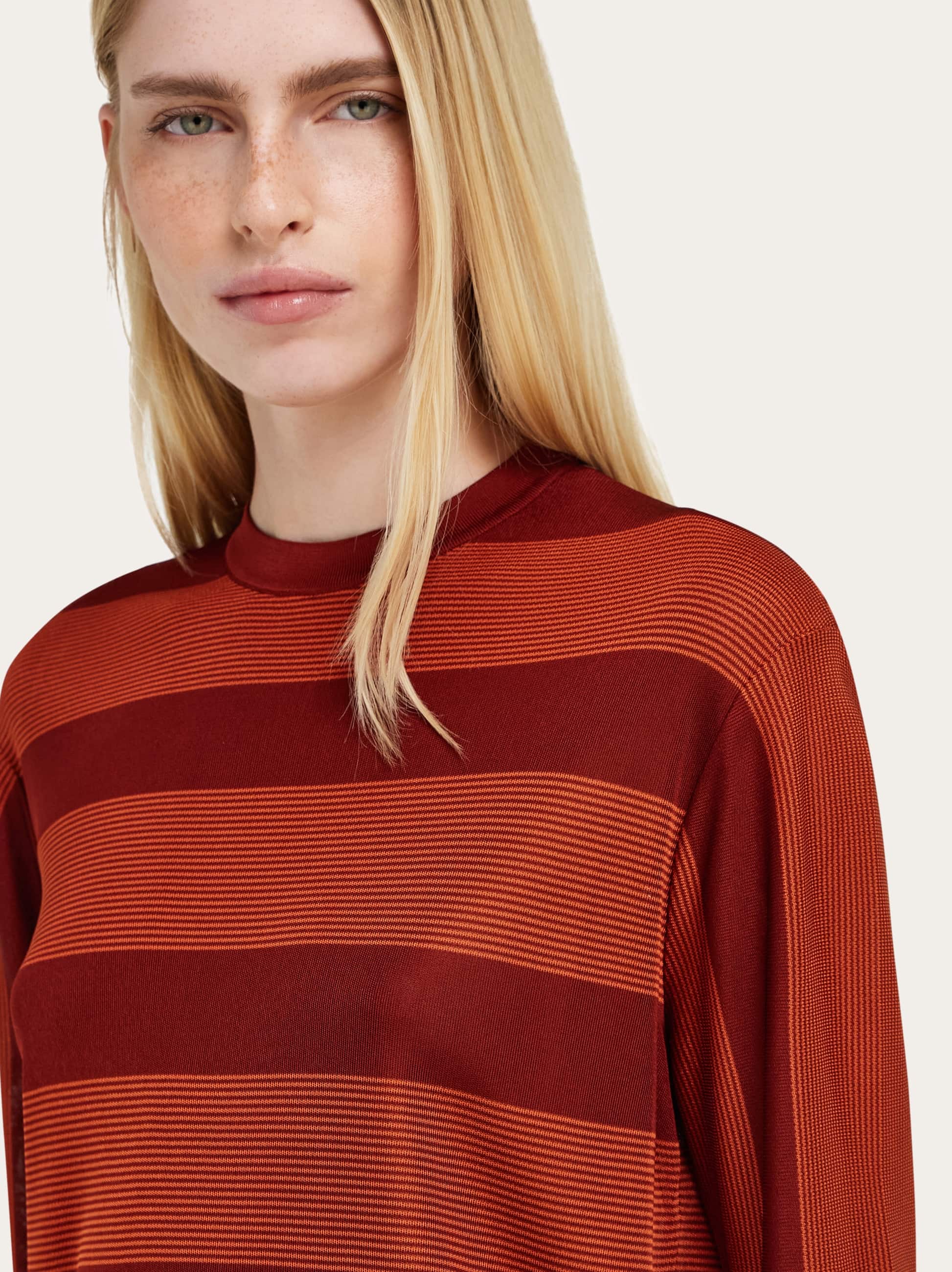 Ferragamo Pull À Rayures Rouge In Red