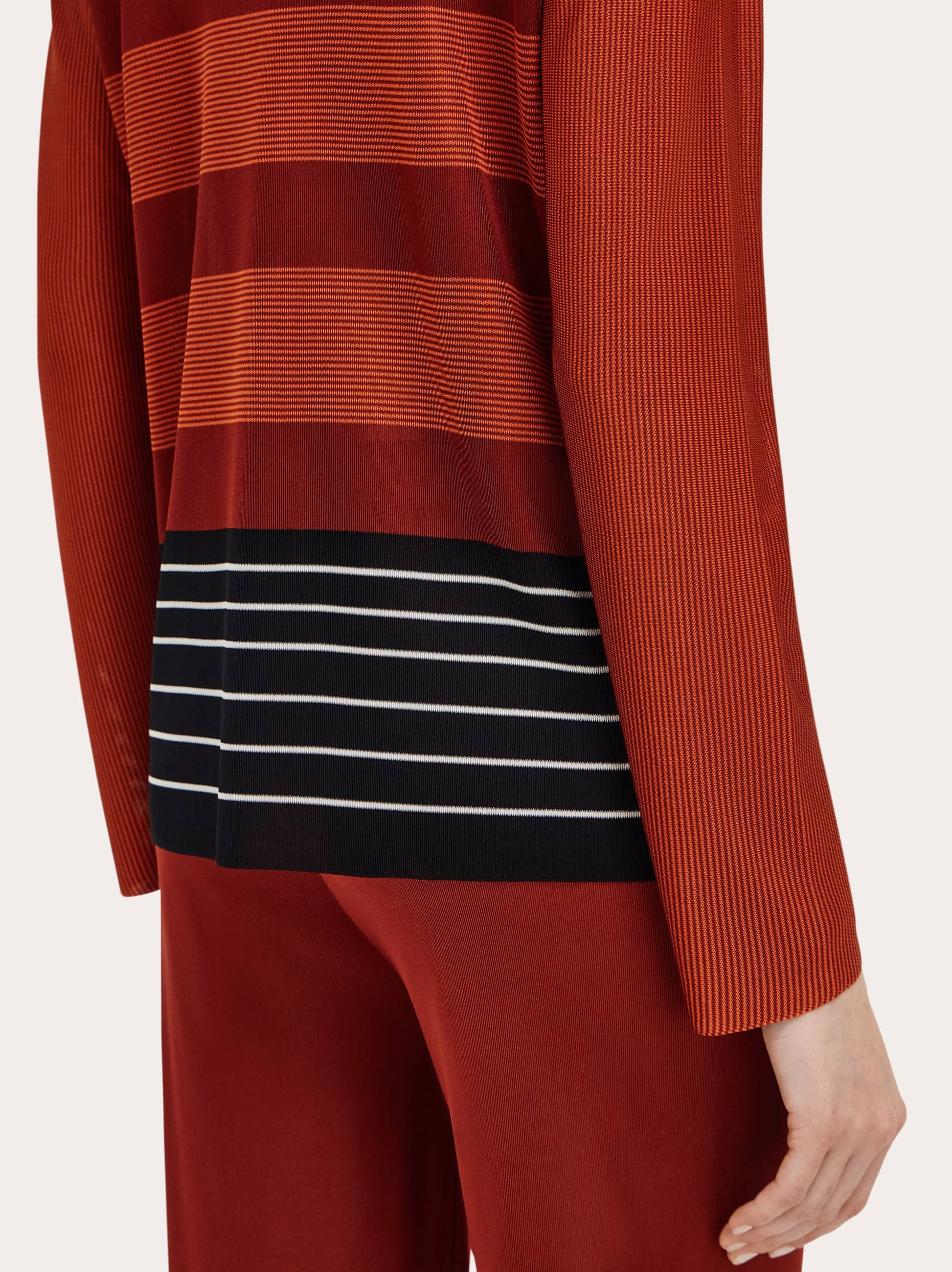 Ferragamo Pull À Rayures Rouge In Red