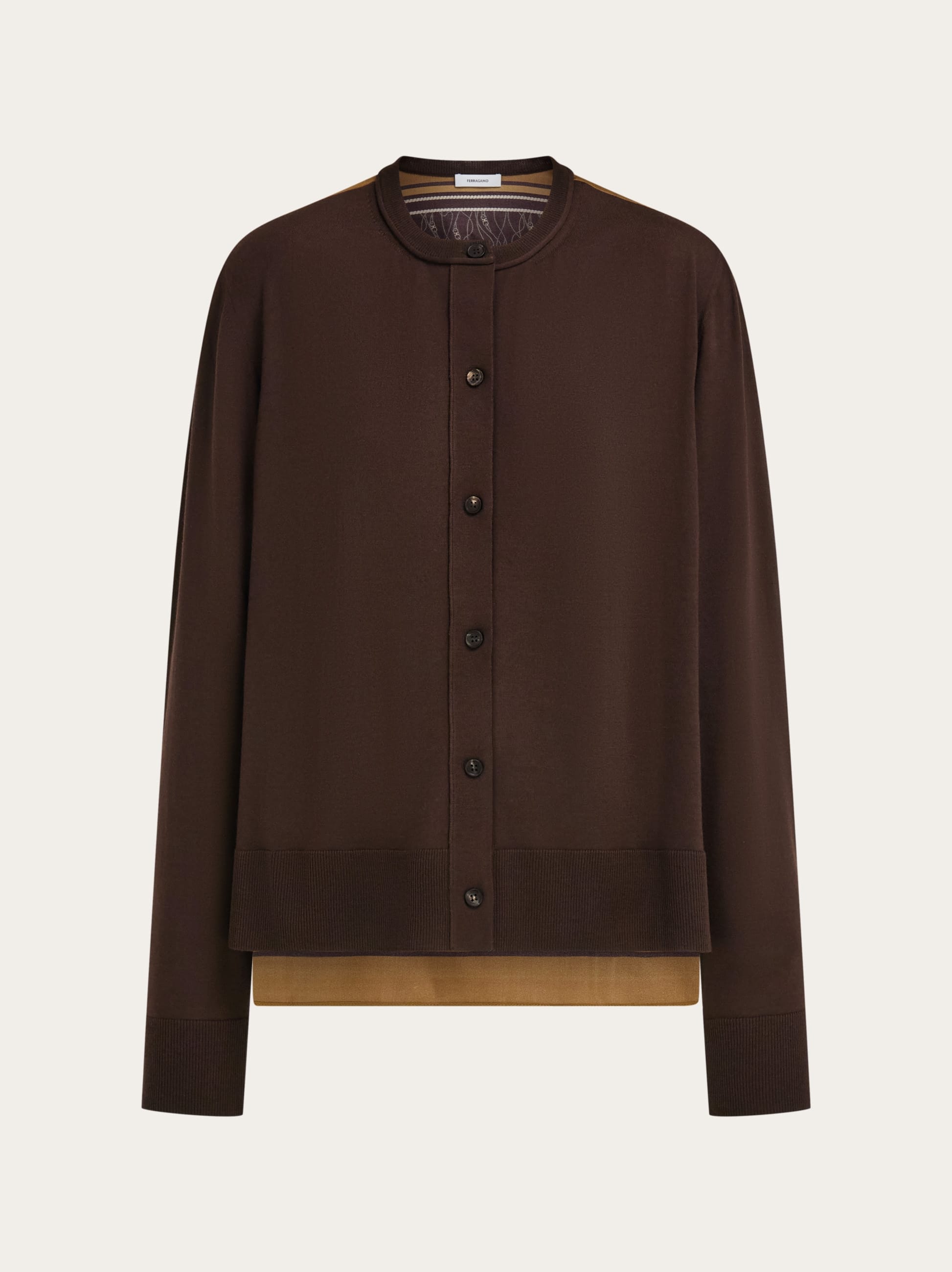 Ferragamo Donna Cardigan retro in seta Marrone