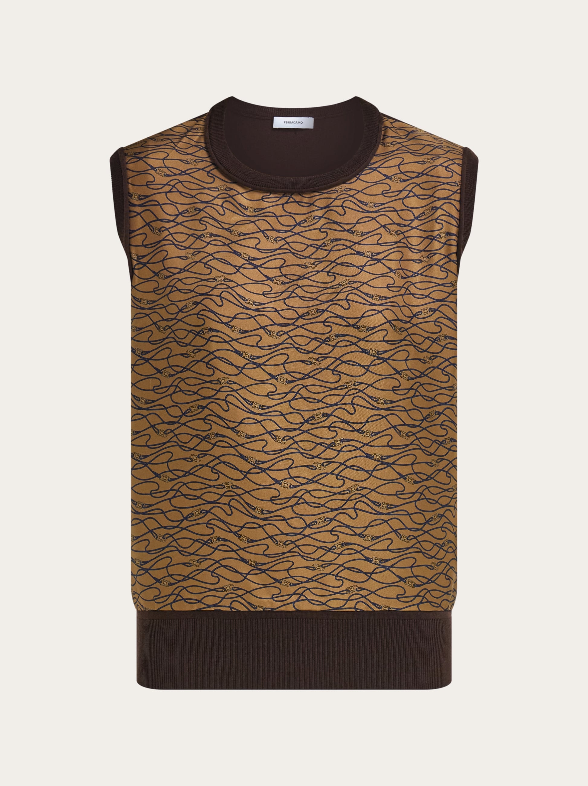 Ferragamo Donna Top retro in maglia Marrone