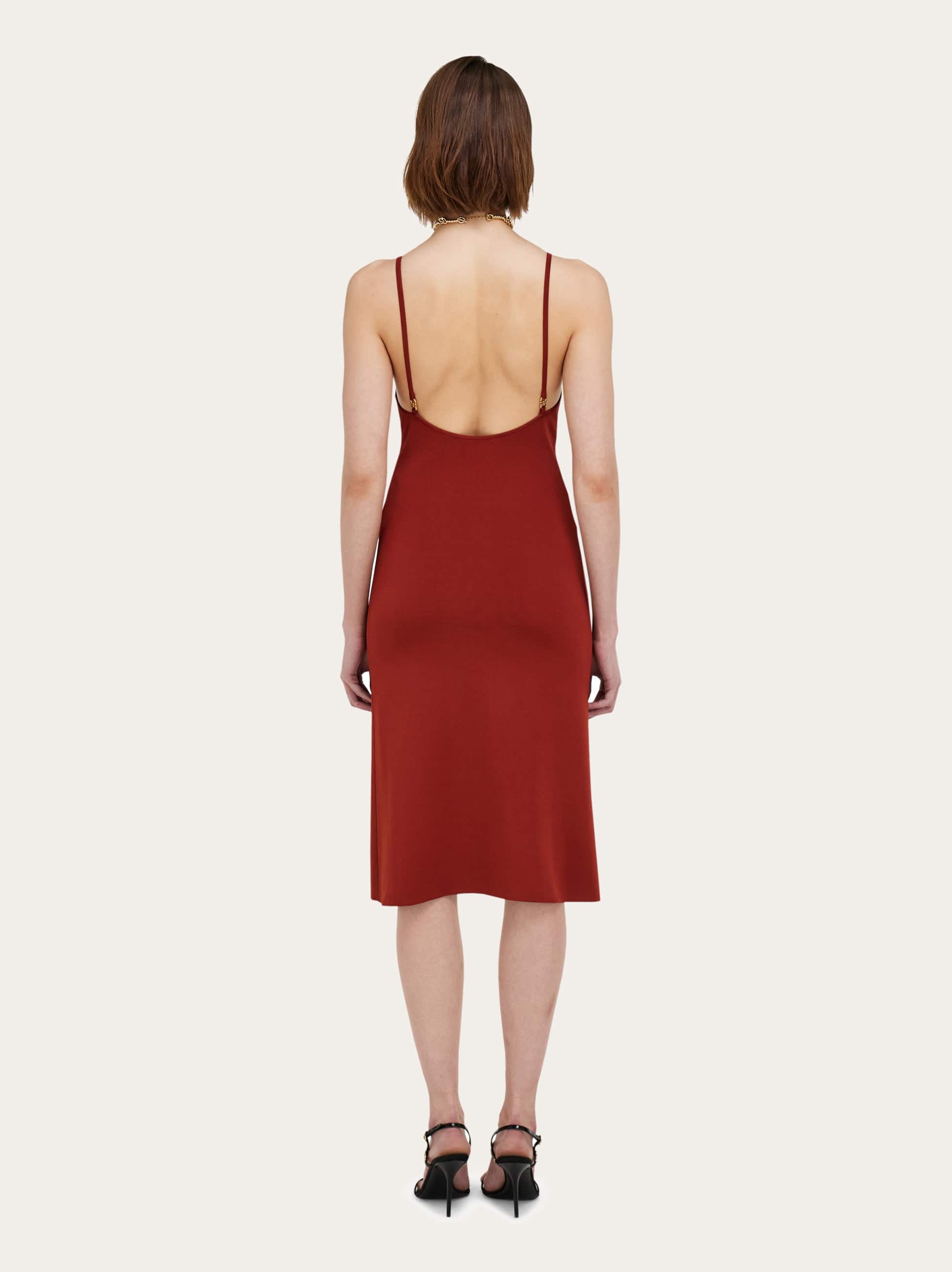  Ferragamo Damen Slipdress In Maschenware Rot 