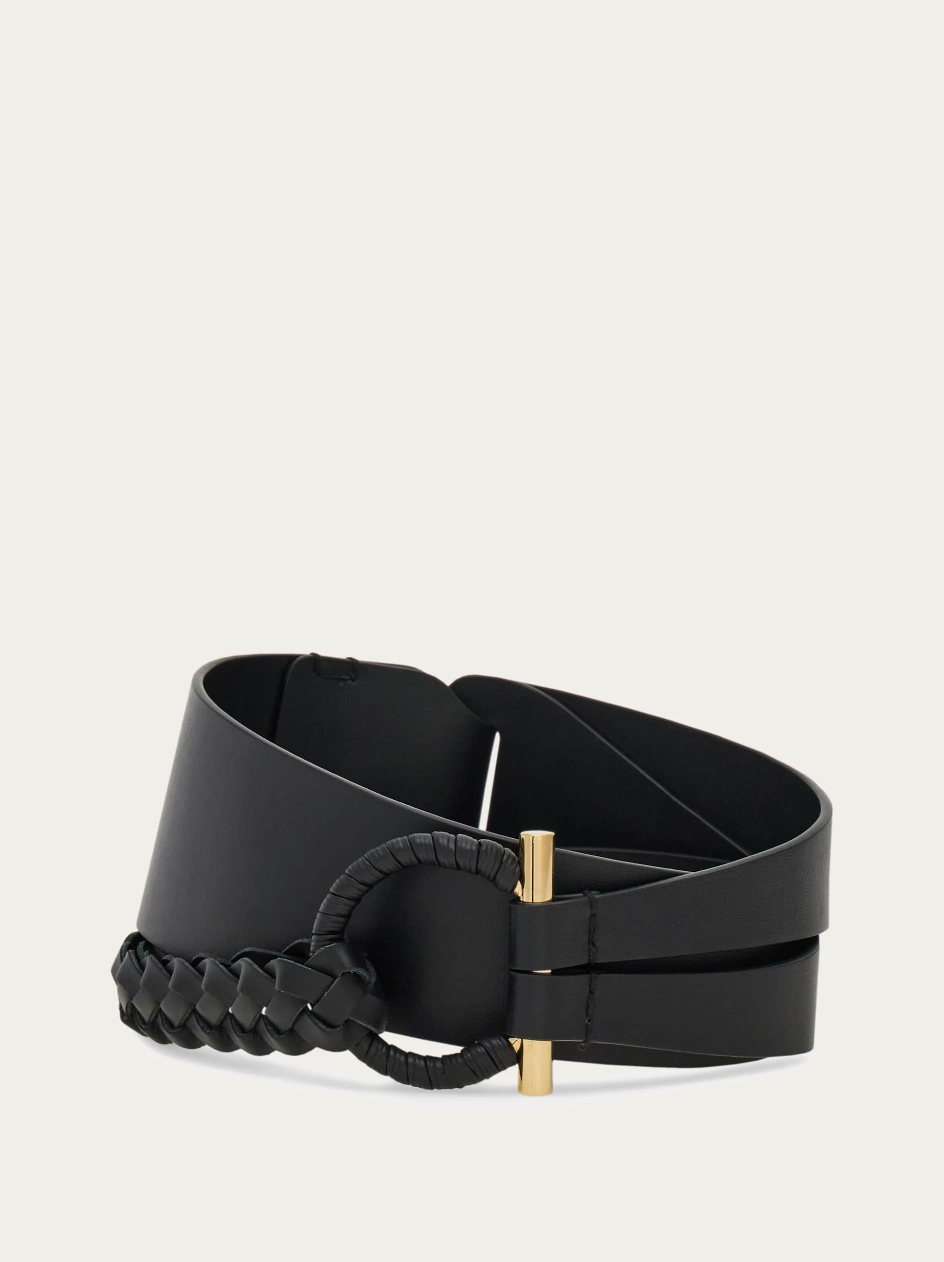 Ferragamo Donna Cintura fissa Gancini ricoperto Nero
