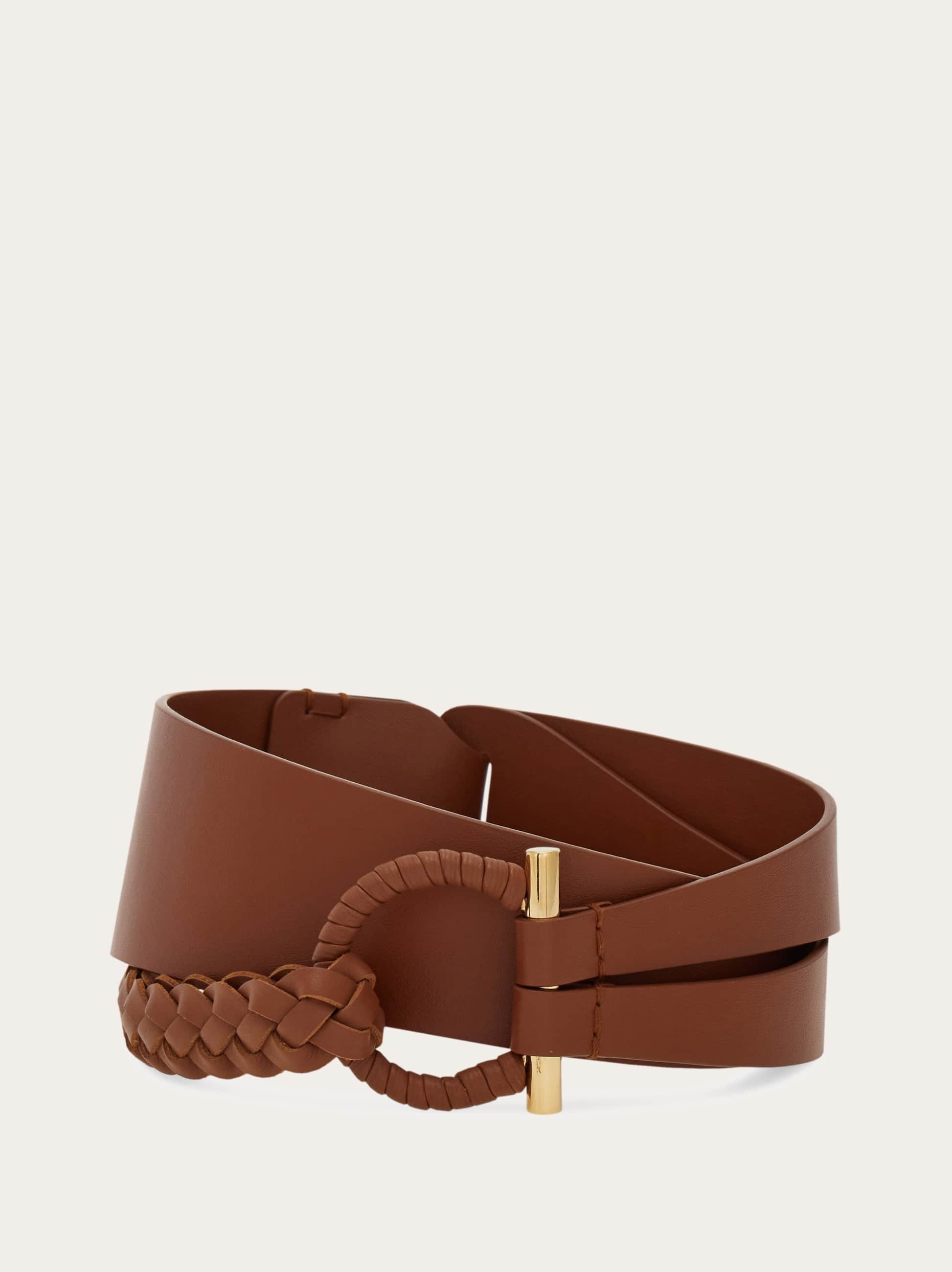 Ferragamo Donna Cintura fissa Gancini ricoperto Marrone