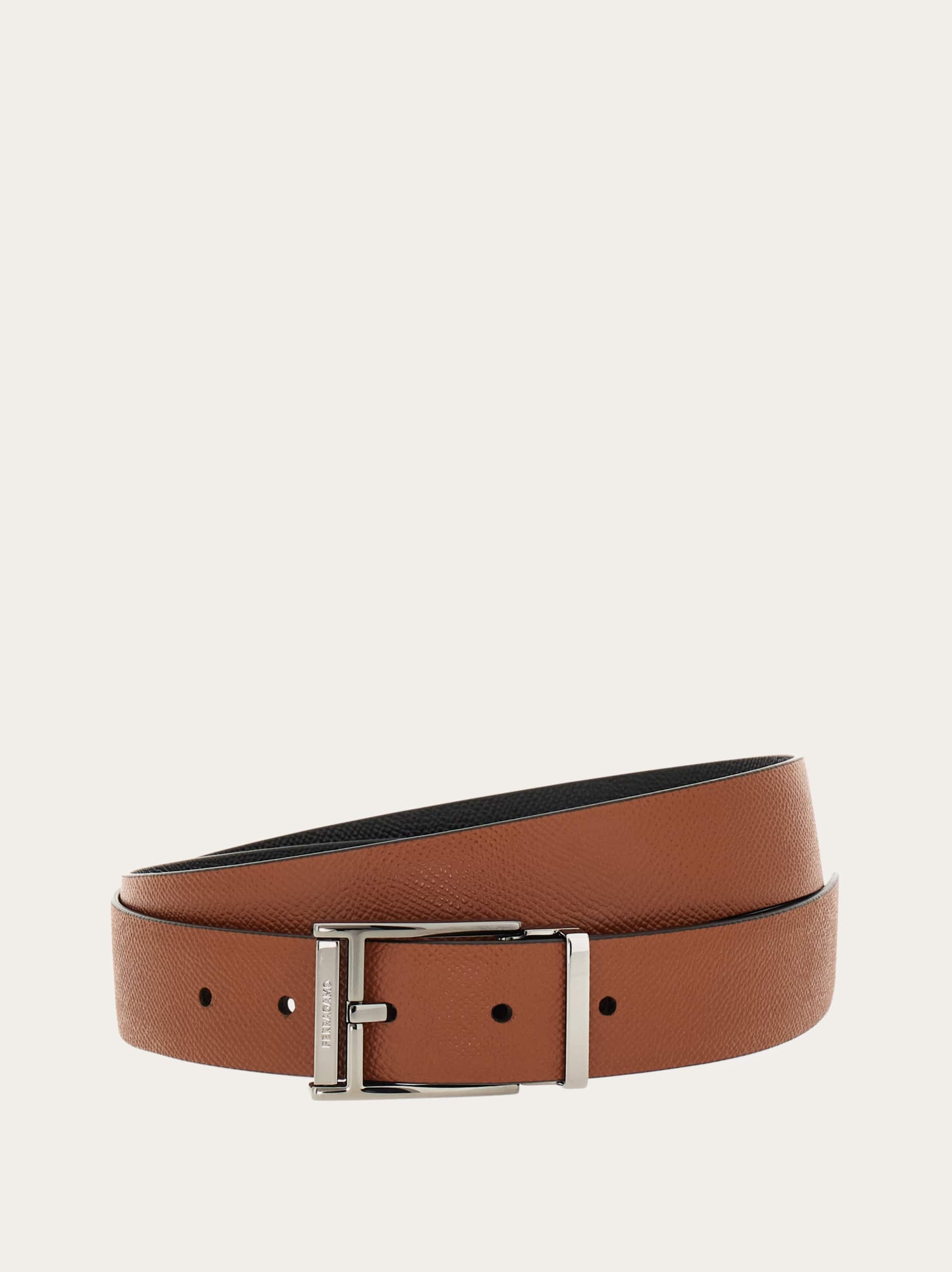 Ferragamo Uomo Cintura reversibile e regolabile Marrone
