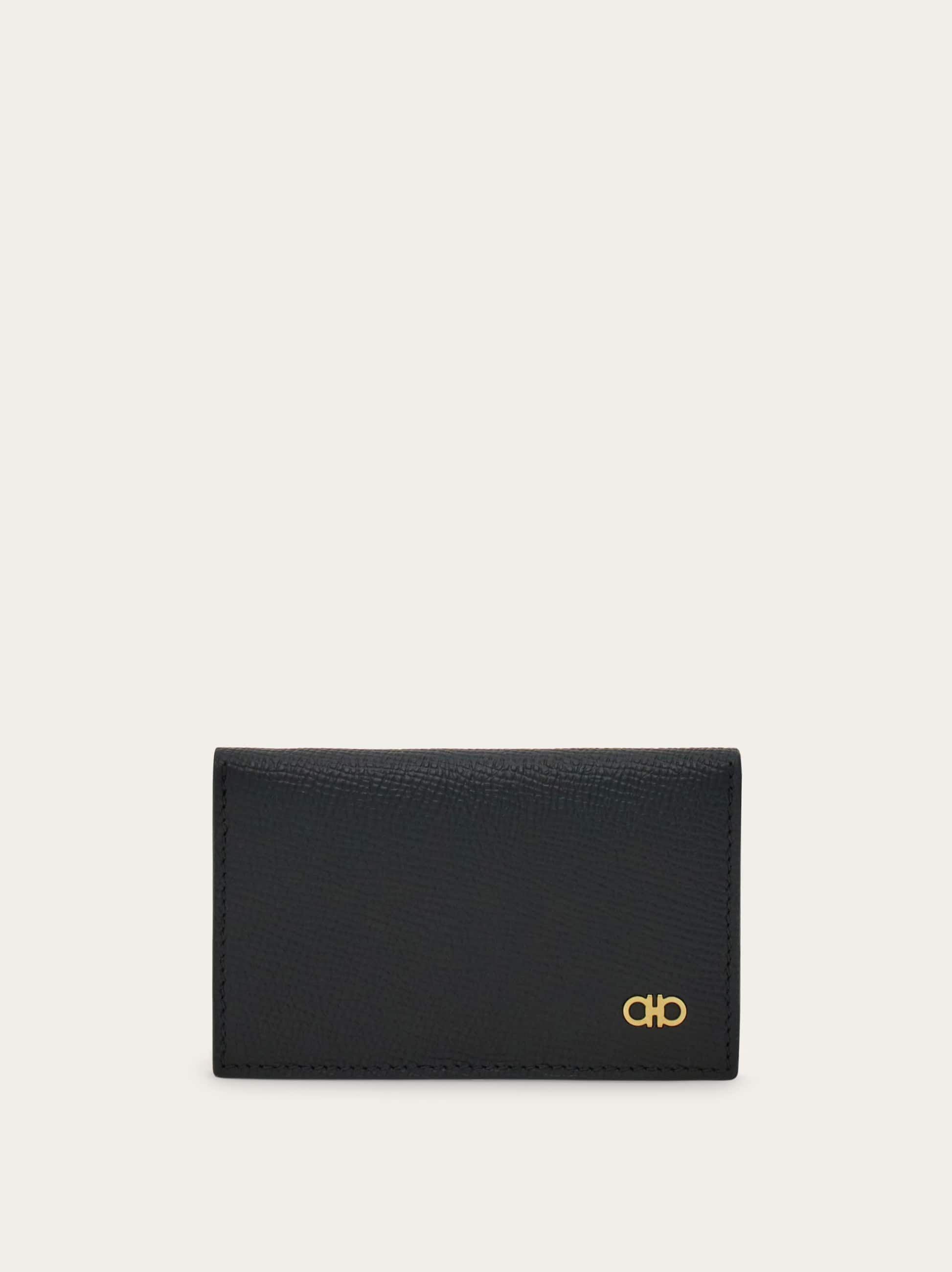 Ferragamo Uomo Porta carte di credito micro Gancini Nero