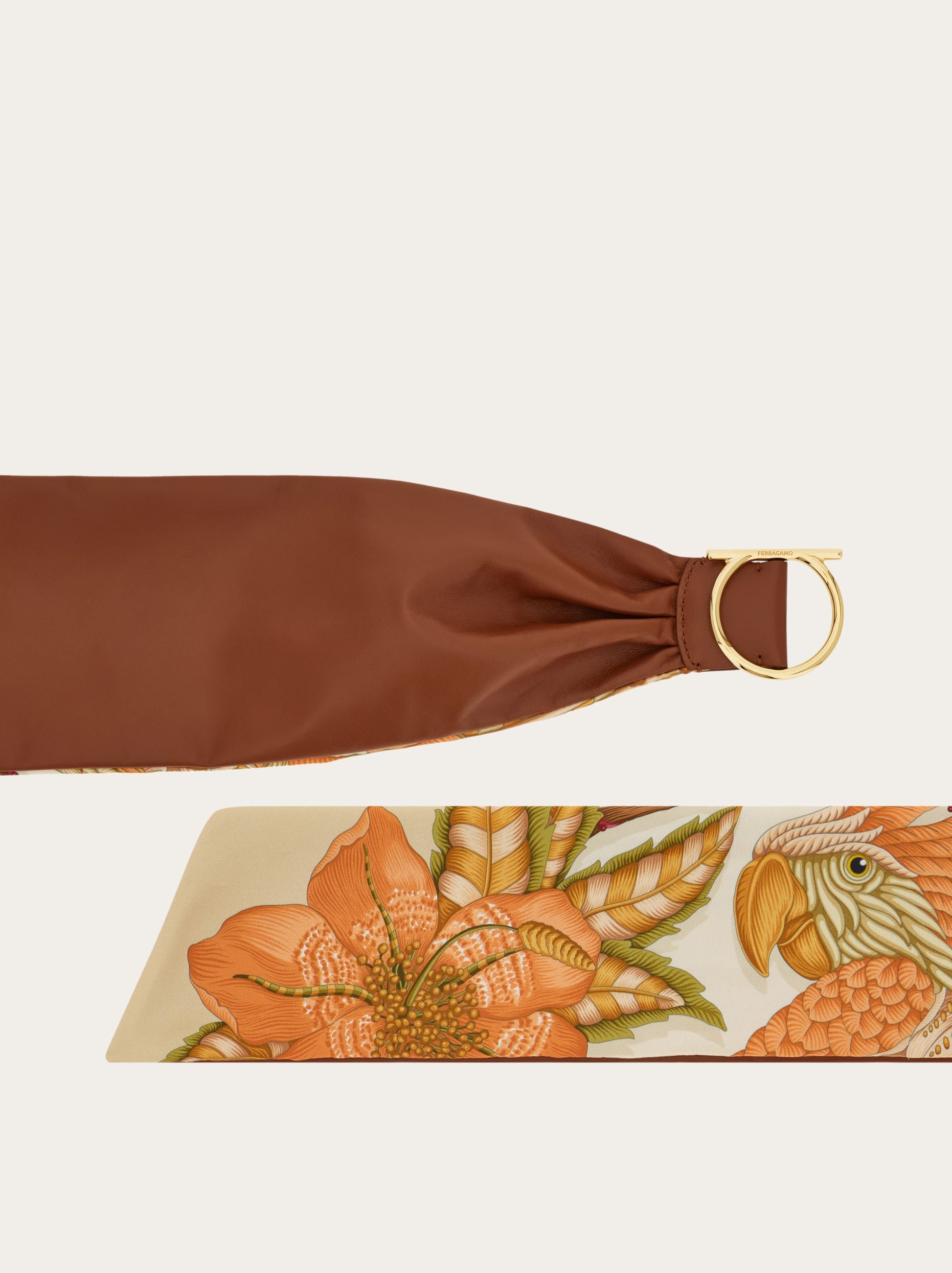 Ferragamo Adjustable Sash Belt In Brown