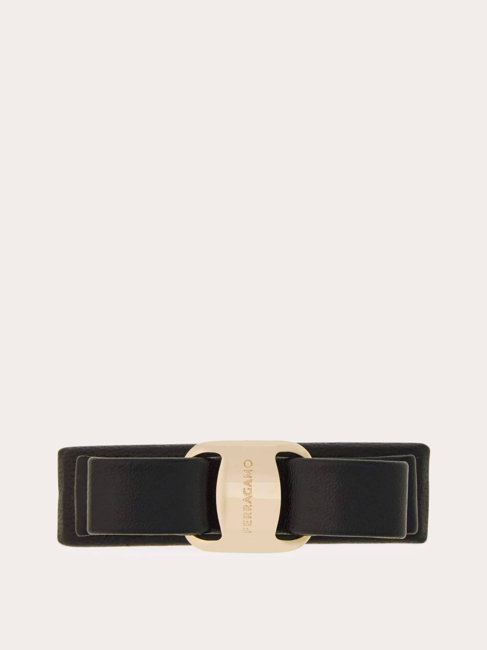 Ferragamo Double Vara Bow Hair Clip In Black