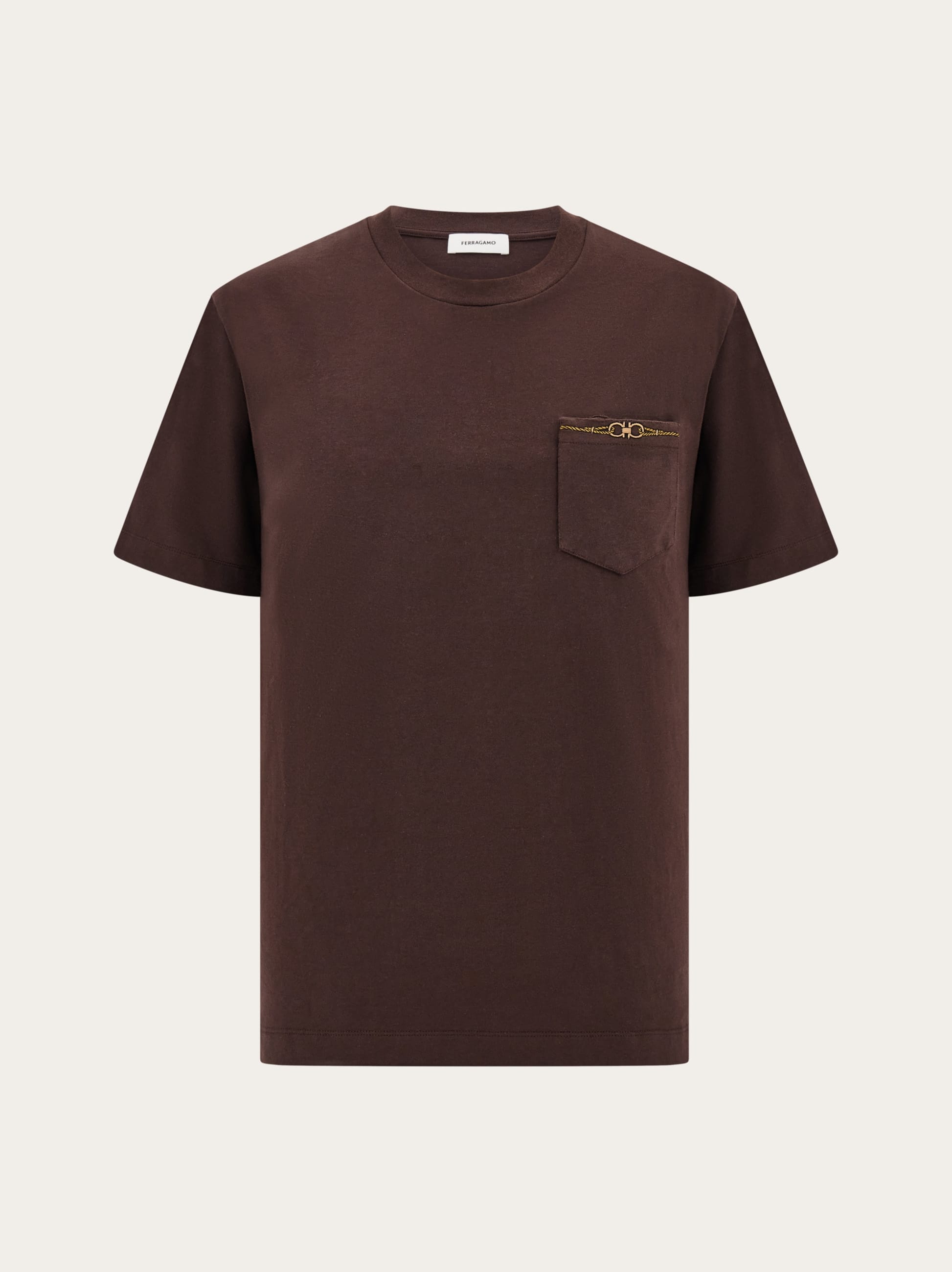 Ferragamo Men Jersey T-shirt Brown